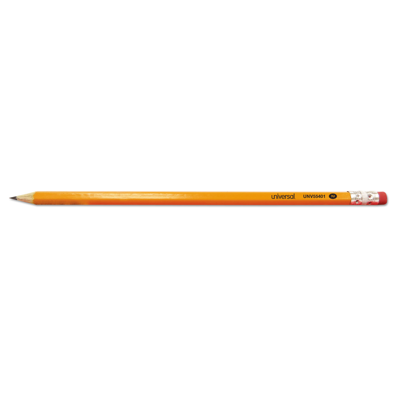  Universal UNV55401 #2 Pre-Sharpened Woodcase Pencil, HB (#2), Black Lead, Yellow Barrel, 24/Pack (UNV55401) 