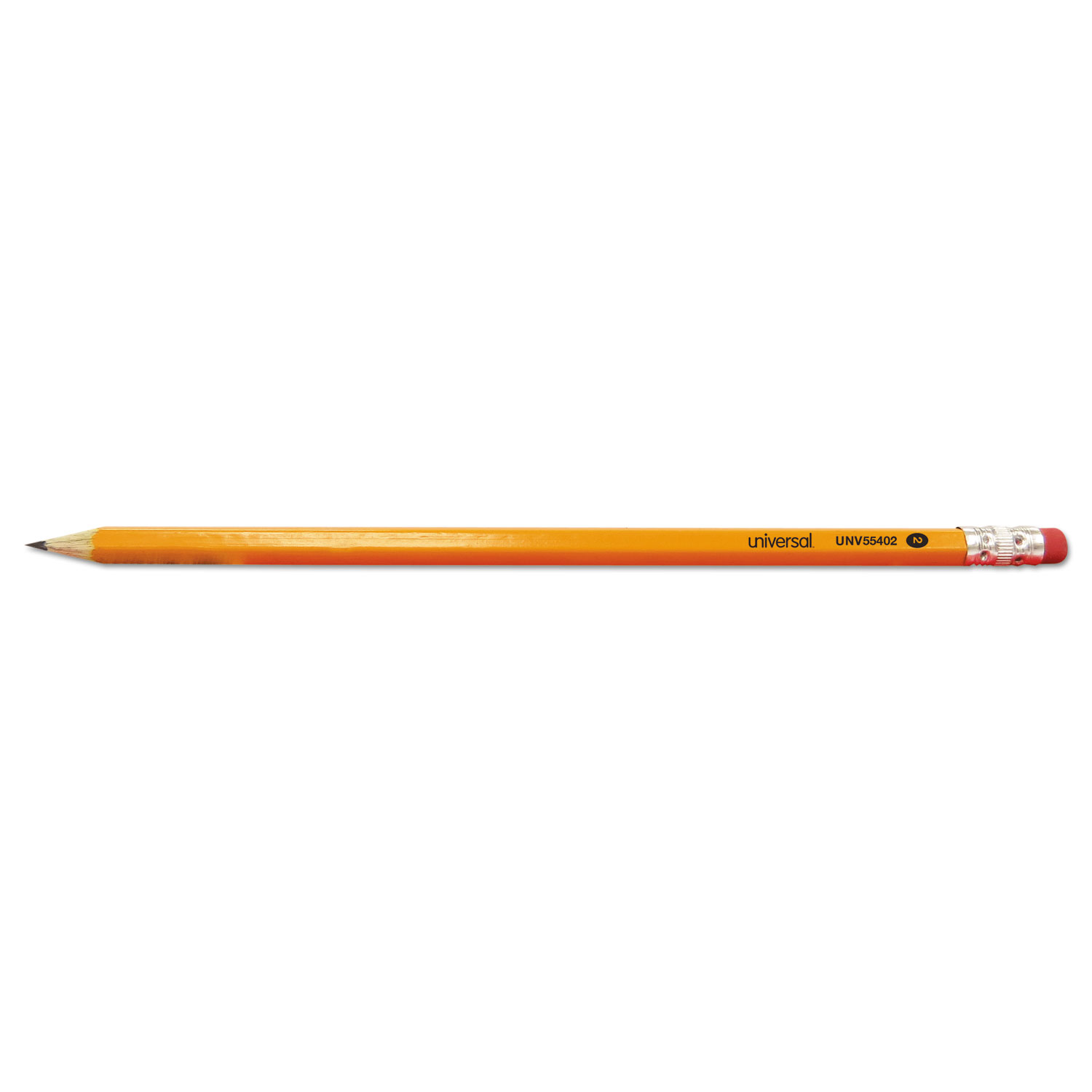  Universal UNV55402 #2 Pre-Sharpened Woodcase Pencil, HB (#2), Black Lead, Yellow Barrel, 72/Pack (UNV55402) 
