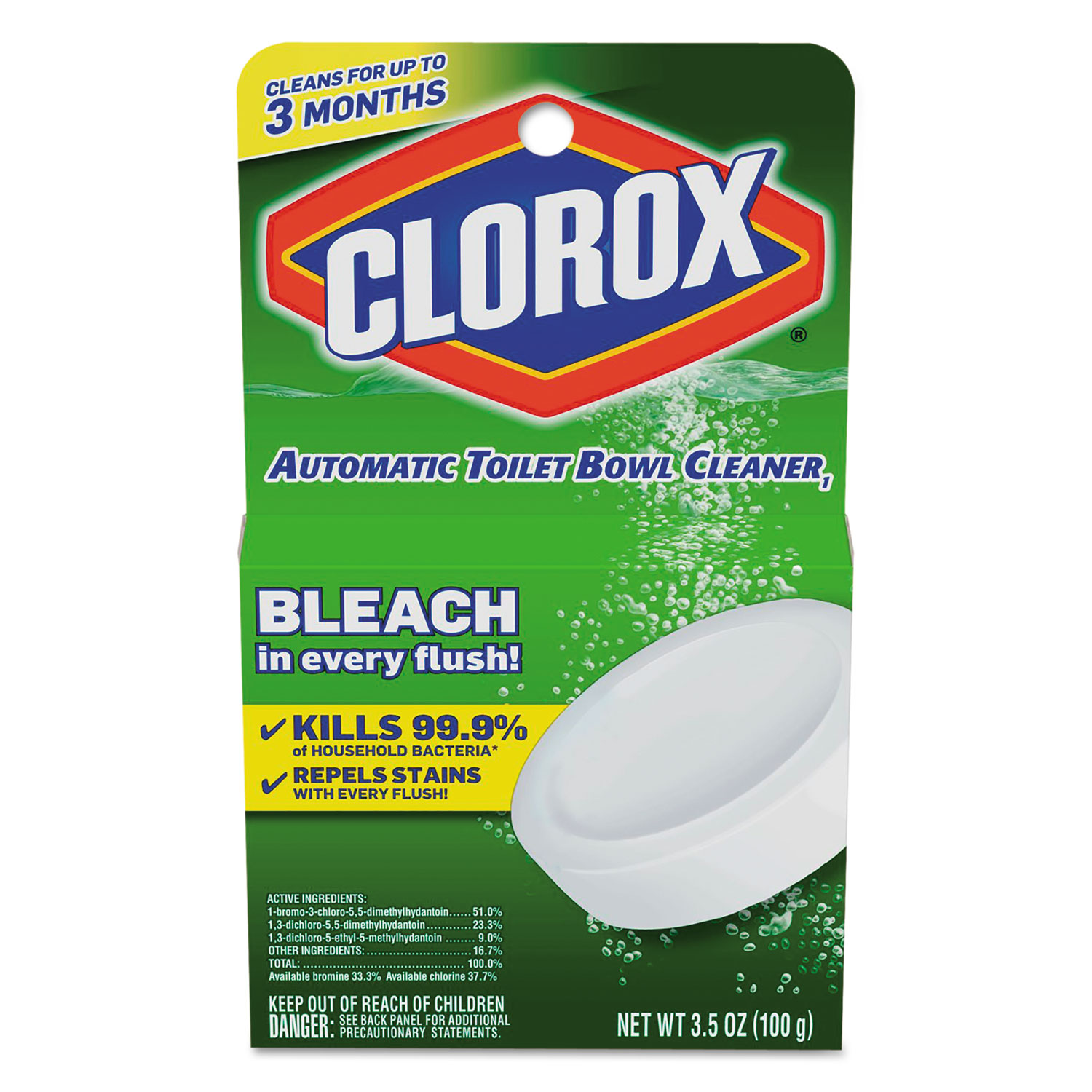  Clorox CLO 00940CT Automatic Toilet Bowl Cleaner, 3.5 oz Tablet, 12/Carton (CLO00940CT) 