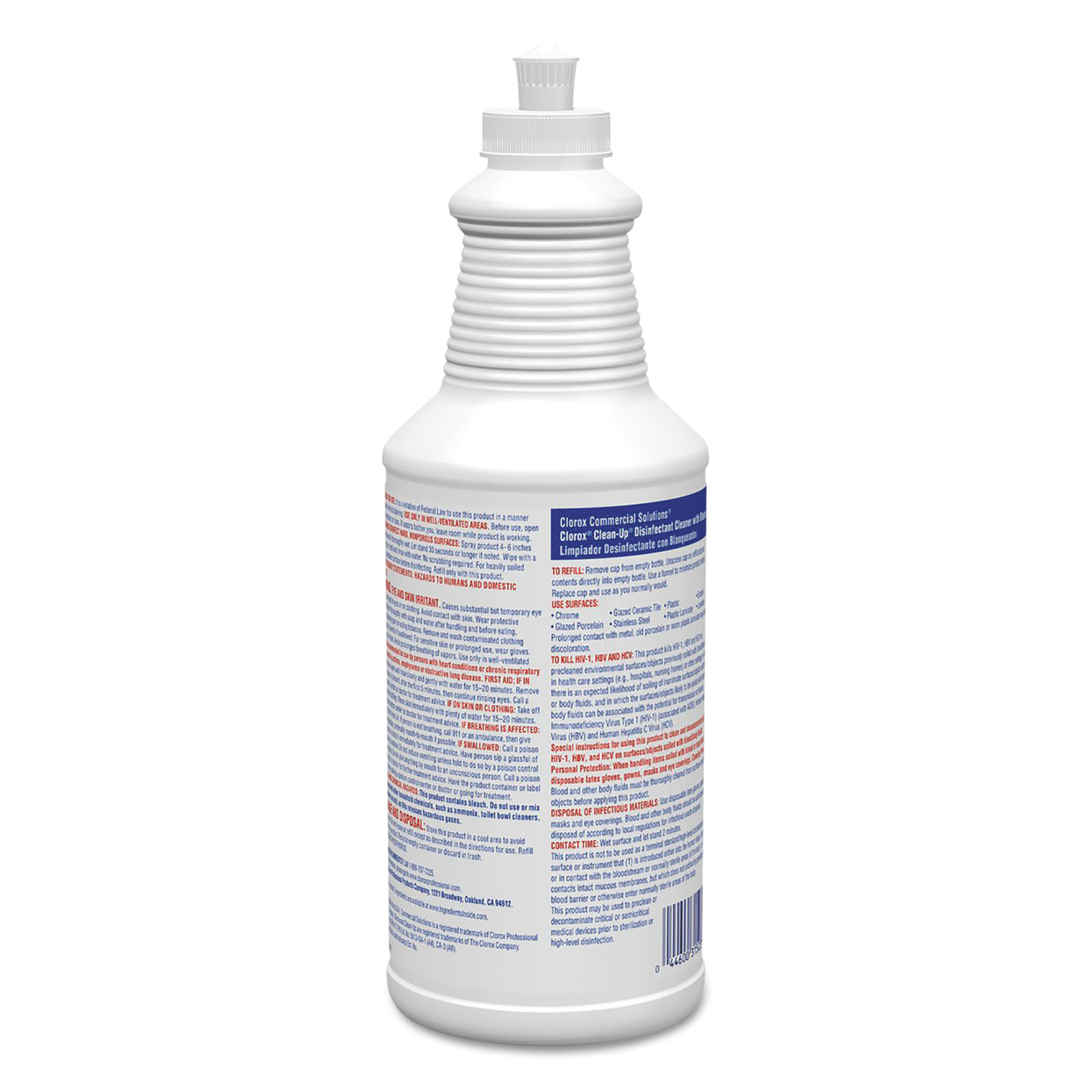 Clean-Up Disinfectant Cleaner with Bleach, Fresh Scent, 32 oz Pull-Top Bottle
