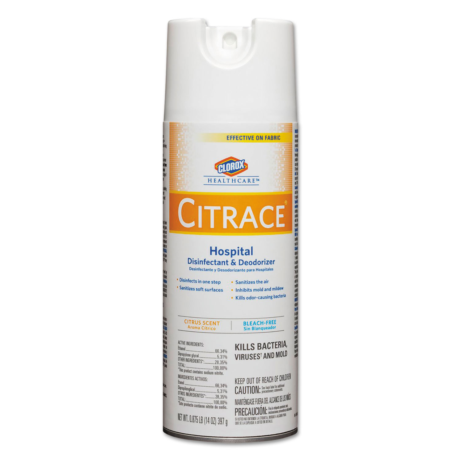  Clorox Healthcare CLO 49100 Citrace Hospital Disinfectant & Deodorizer, Citrus, 14oz Aerosol, 12/Carton (CLO49100) 