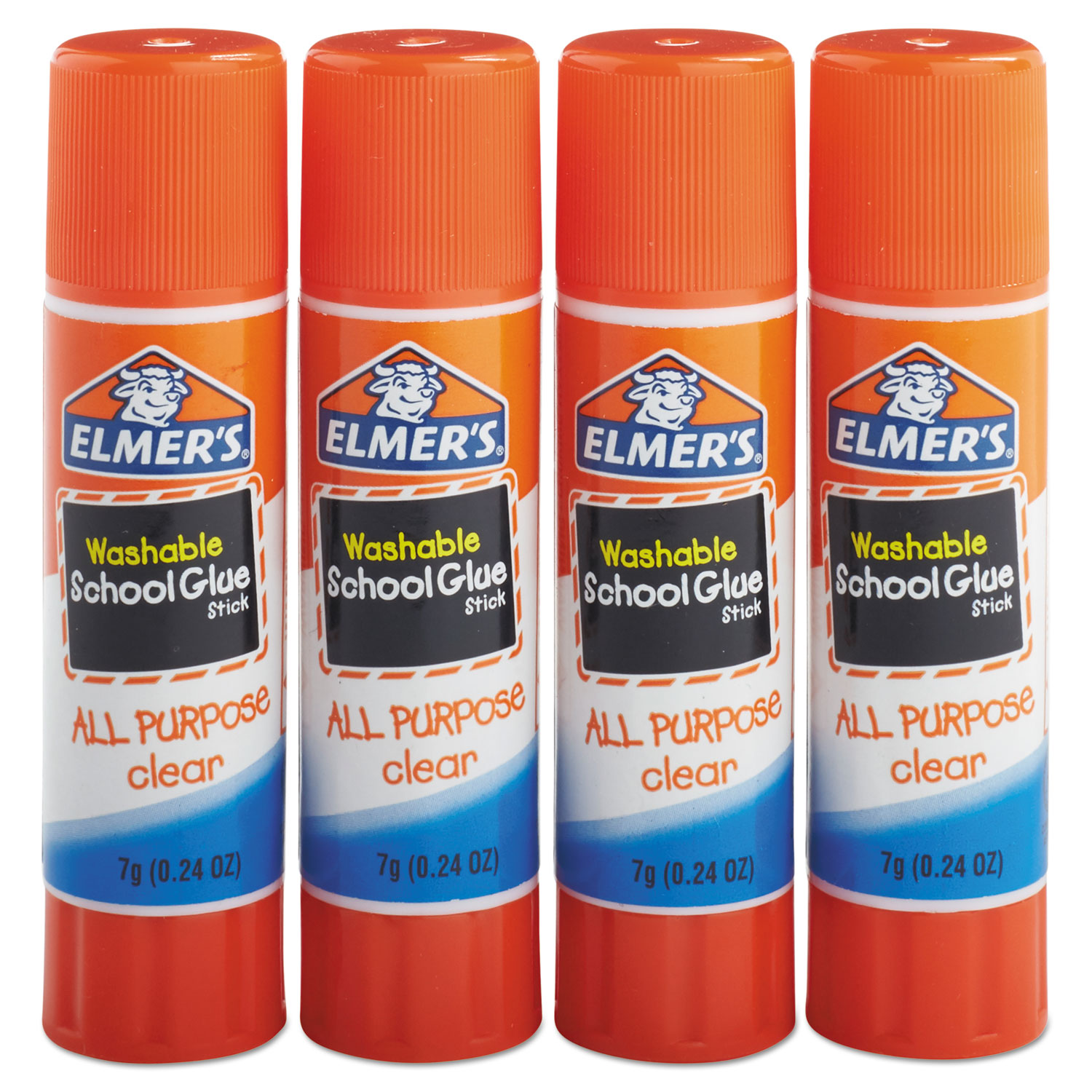  Elmer's E542 Washable School Glue Sticks, 0.24 oz, Applies and Dries Clear, 4/Pack (EPIE542) 