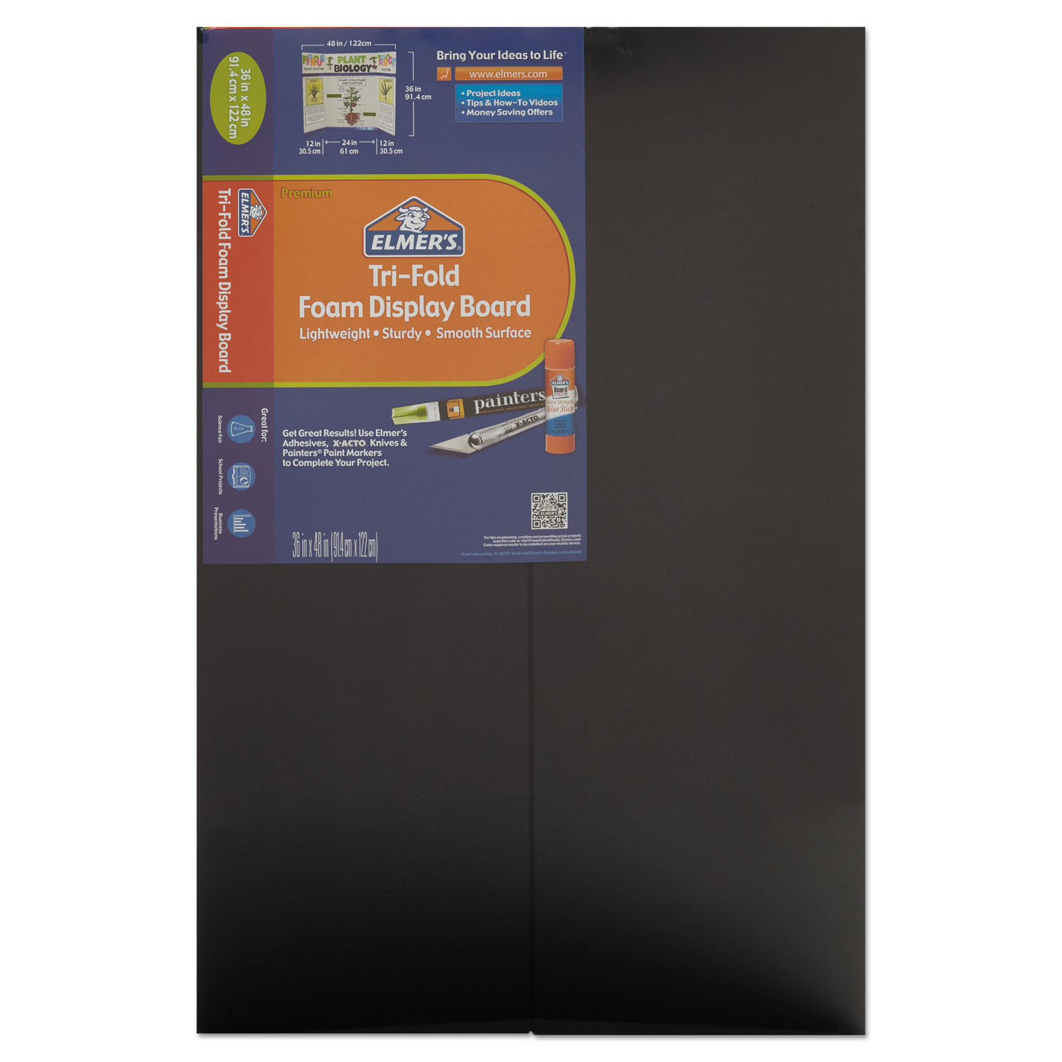  Elmer's 902091 CFC-Free Polystyrene Foam Premium Display Board, 24 x 36, Black, 12/Carton (EPI902091) 