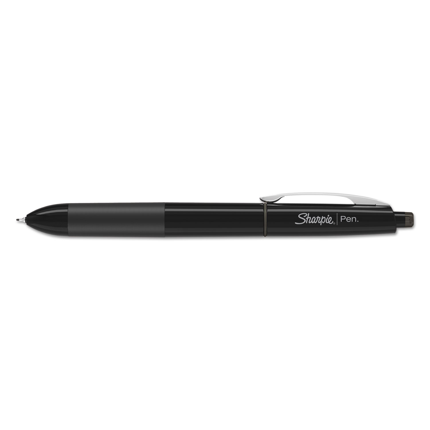 Porous Point Retractable Permanent Water Resistant Pen, Black Ink, Fine