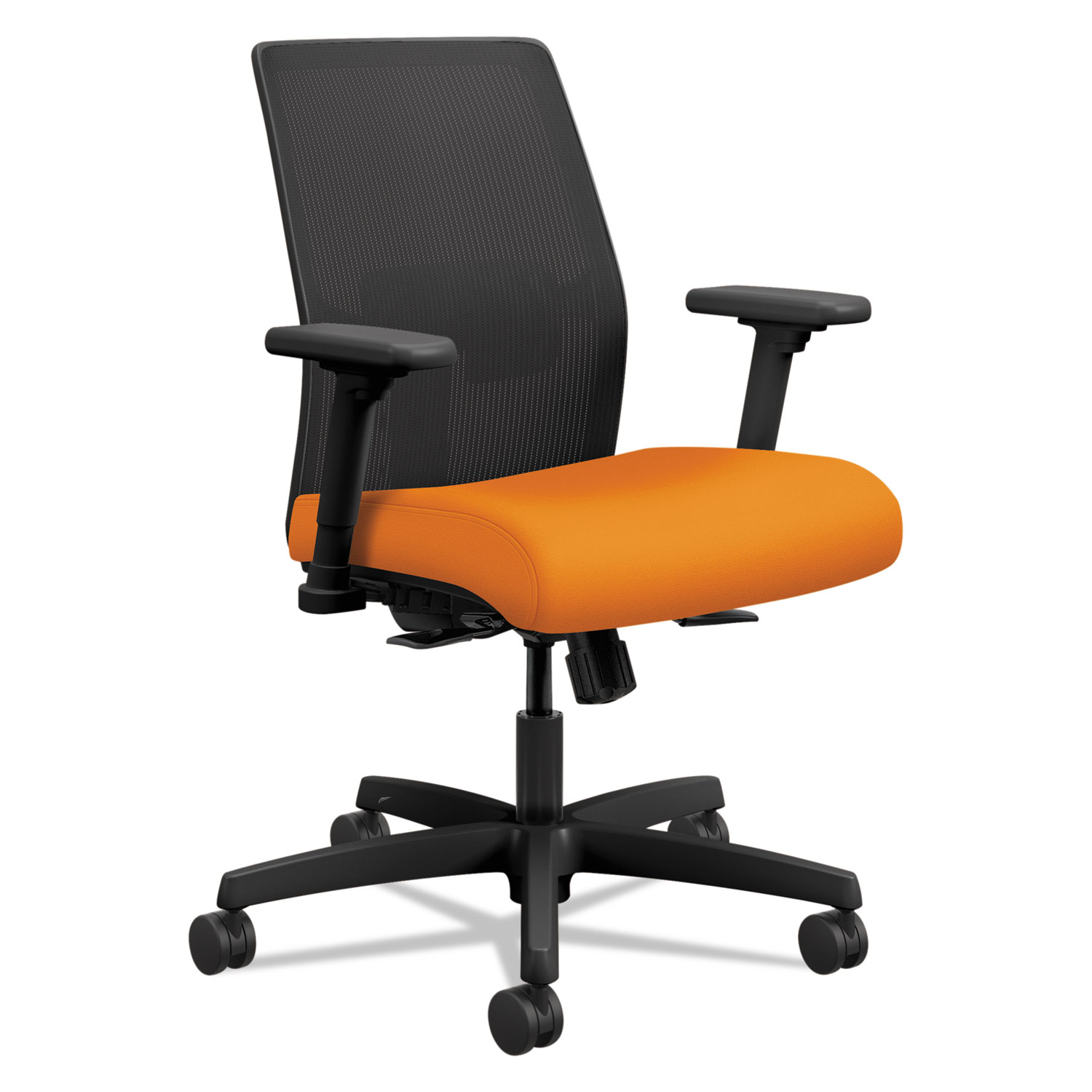  HON HONI2L1AMLC47TK Ignition 2.0 4-Way Stretch Low-Back Mesh Task Chair, Supports up to 300 lbs., Apricot Seat, Black Back/Base (HONI2L1AMLC47TK) 