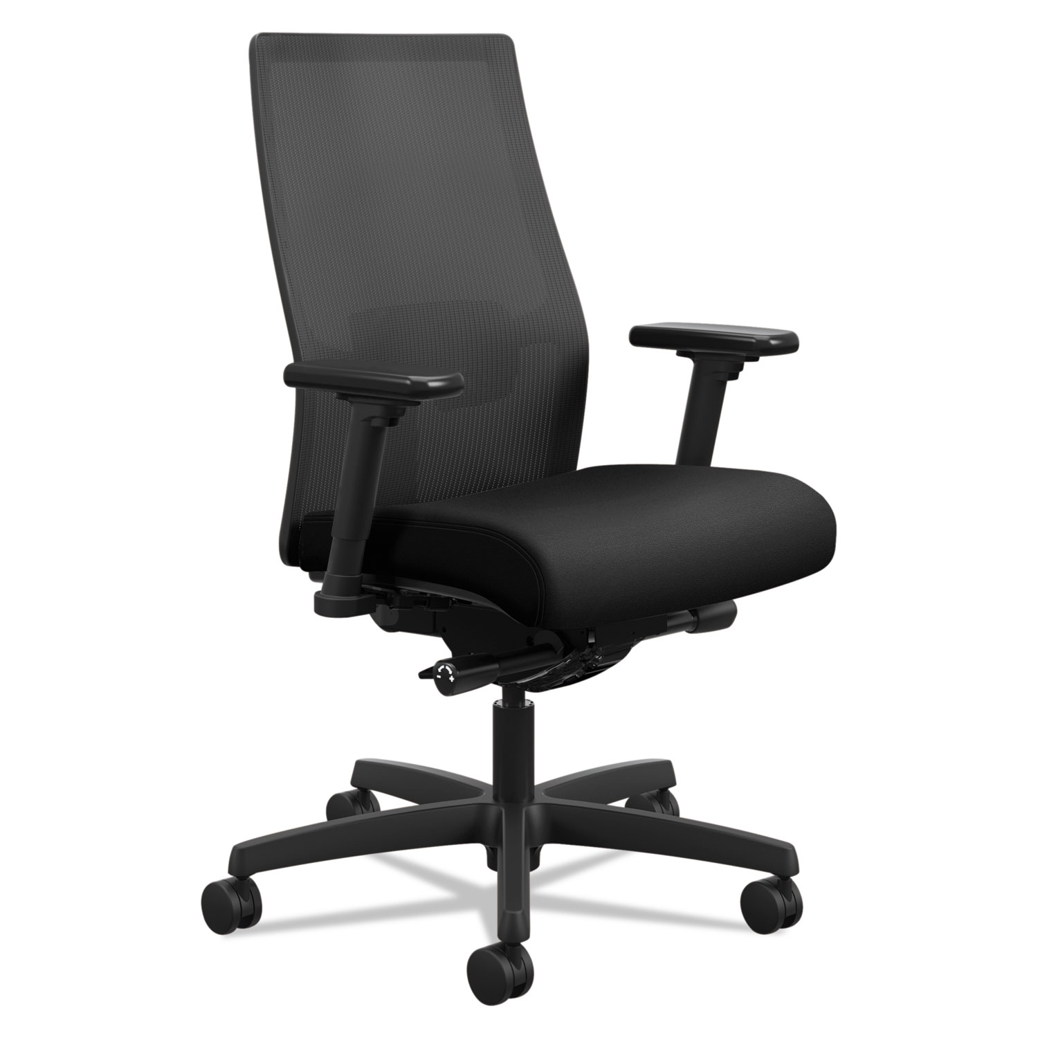 HON HONI2M2AMLC10TK Ignition 2.0 4-Way Stretch Mid-Back Mesh Task Chair, Supports up to 300 lbs., Black Seat/Back, Black Base (HONI2M2AMLC10TK) 