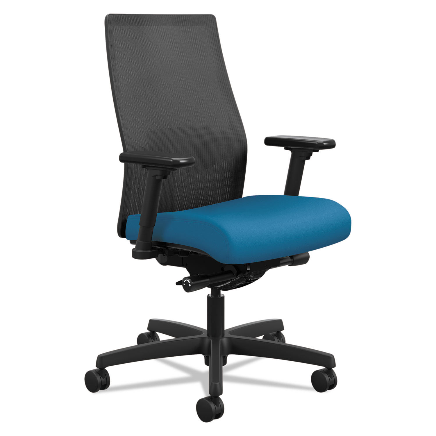  HON HONI2M2AMLC97TK Ignition 2.0 4-Way Stretch Mid-Back Mesh Task Chair, Supports up to 300 lbs., Peacock Seat, Black Back, Black Base (HONI2M2AMLC97TK) 