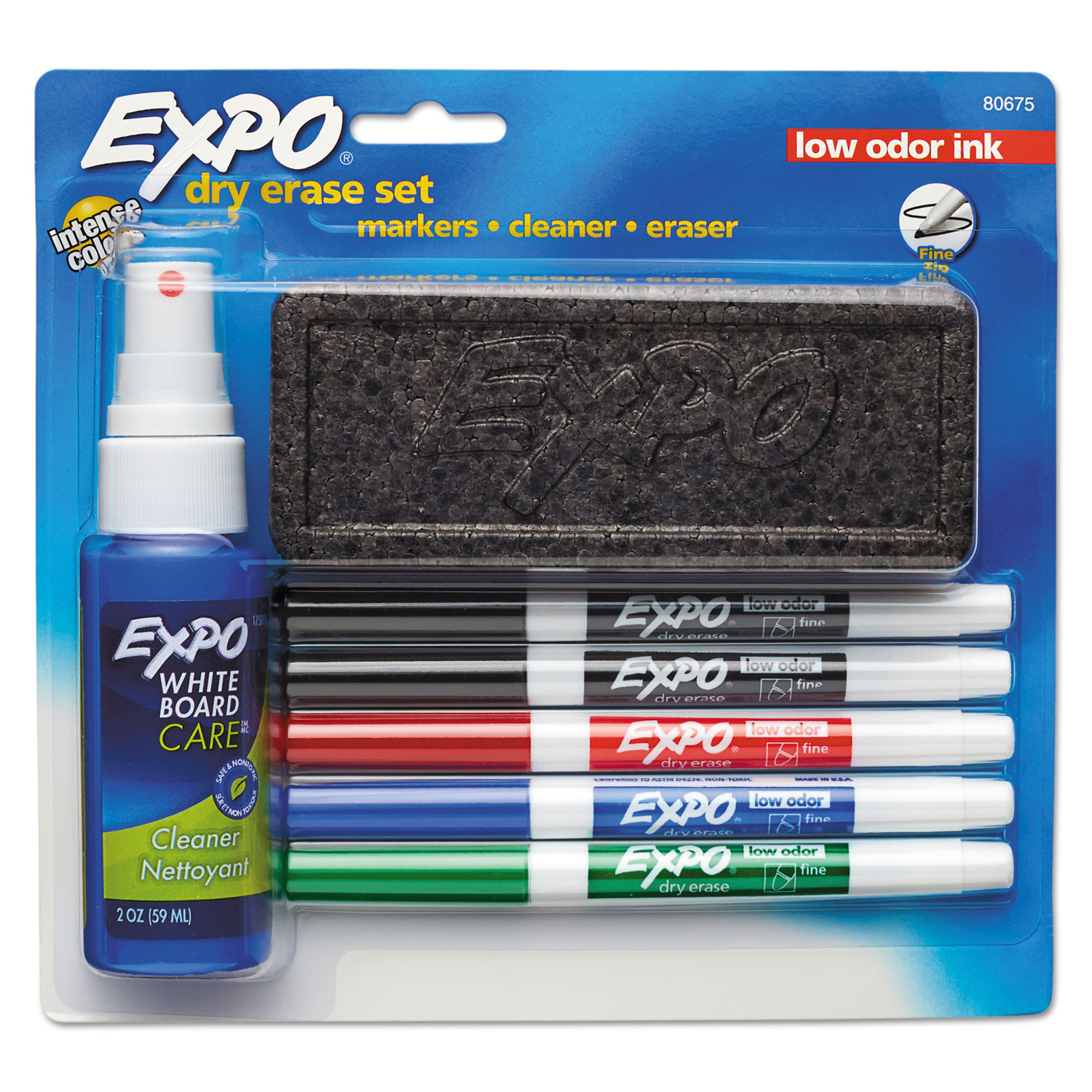 EXPO Dry Erase Marker Eraser And Cleaner Kit Fine 5 Assorted 1 Set 