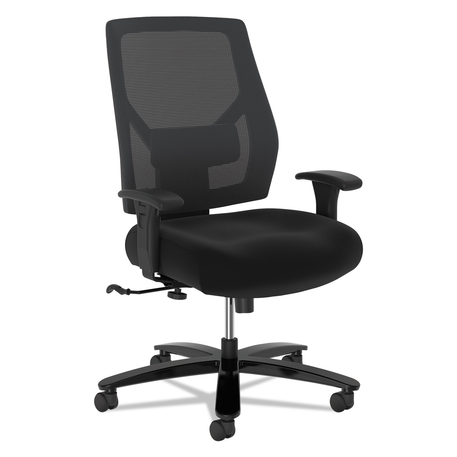  HON HVL585.ES10.T Crio Big and Tall Mid-Back Task Chair, Supports up to 450 lbs., Black Seat/Black Back, Black Base (BSXVL585ES10T) 