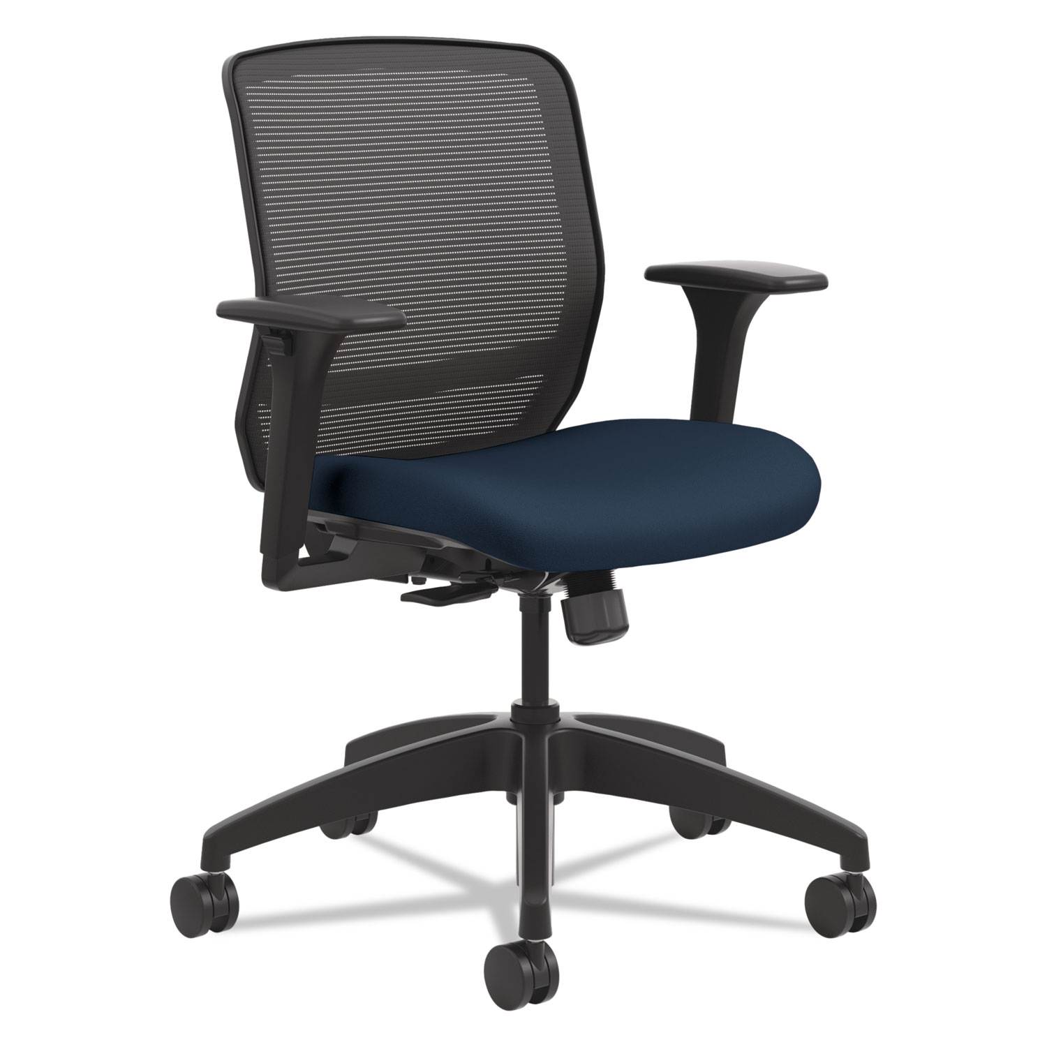  HON HQTMM.Y0.A.H.IM.CU98.SB Quotient Series Mesh Mid-Back Task Chair, Supports up to 300 lbs., Navy Seat/Black Back, Black Base (HONQTMMY1ACU98) 