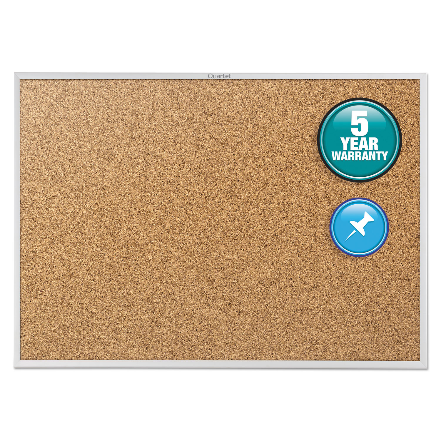 Classic Series Cork Bulletin Board, 48 x 36, Silver Aluminum Frame