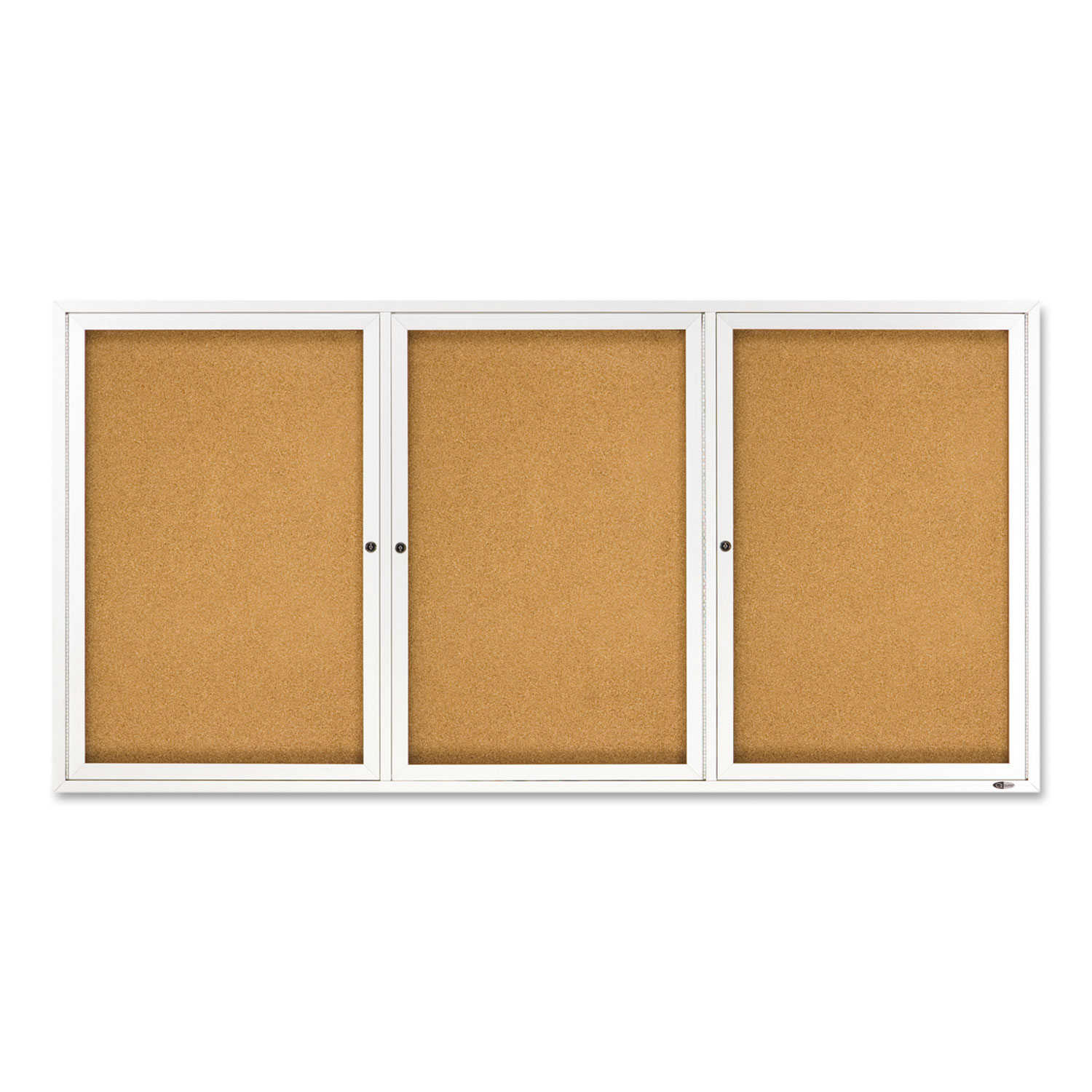  Quartet 2366 Enclosed Bulletin Board, Natural Cork/Fiberboard, 72 x 36, Silver Aluminum Frame (QRT2366) 