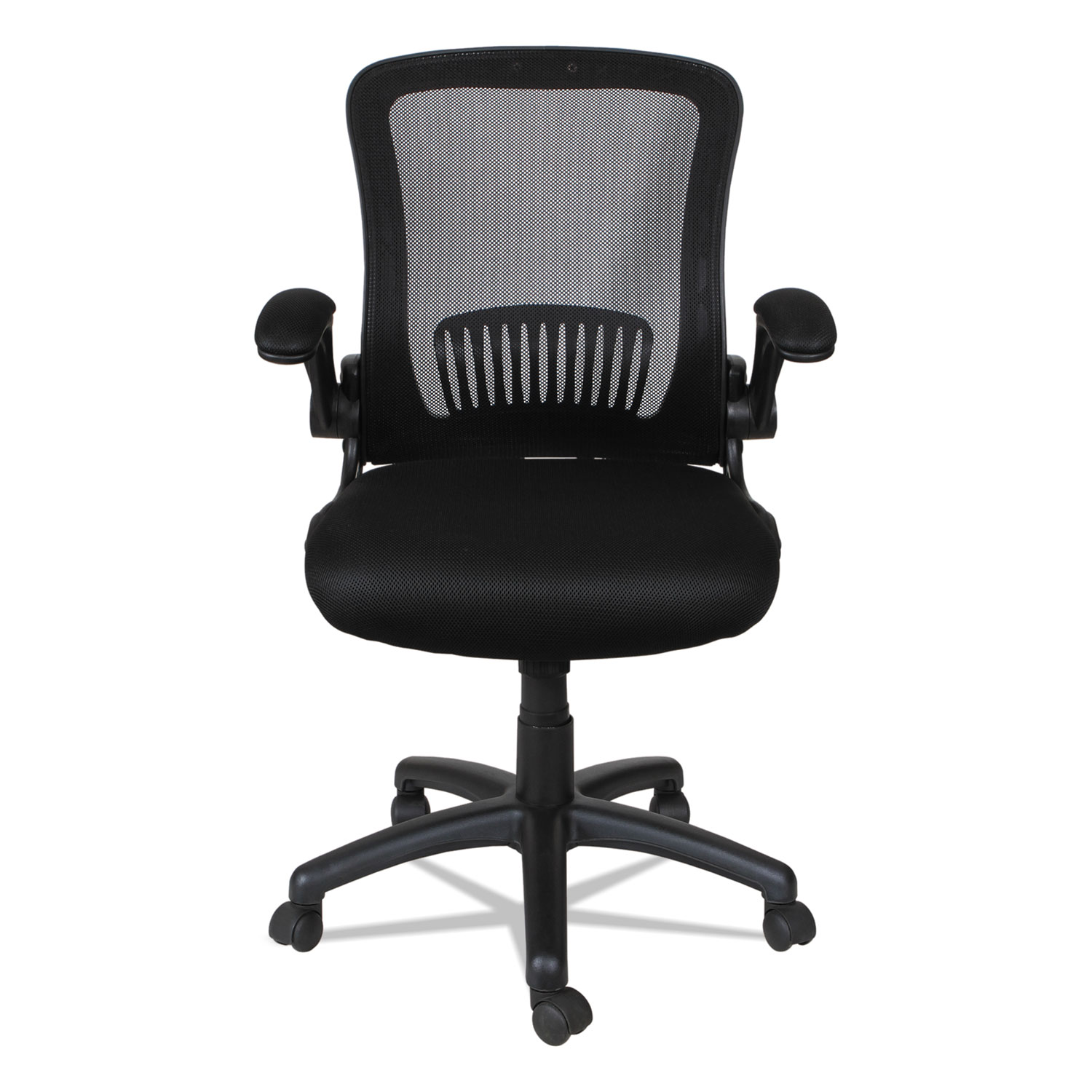 Alera EB-E Series Swivel/Tilt Mid-Back Mesh Chair, Supports up to 275 lbs., Black Seat/Black Back, Black Base