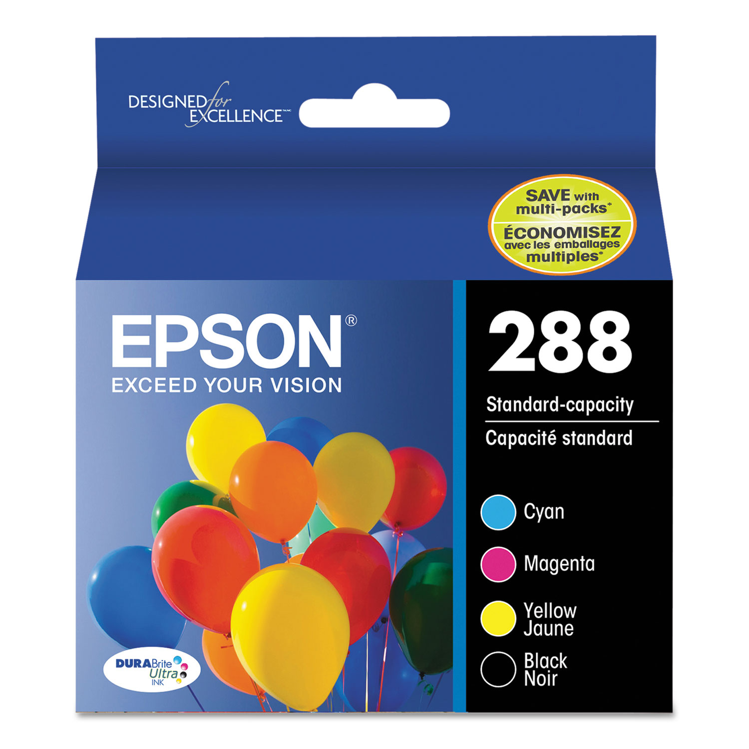  Epson T288120BCS T288120-BCS DURABrite Ultra Ink, Black/Cyan/Magenta/Yellow (EPST288120BCS) 