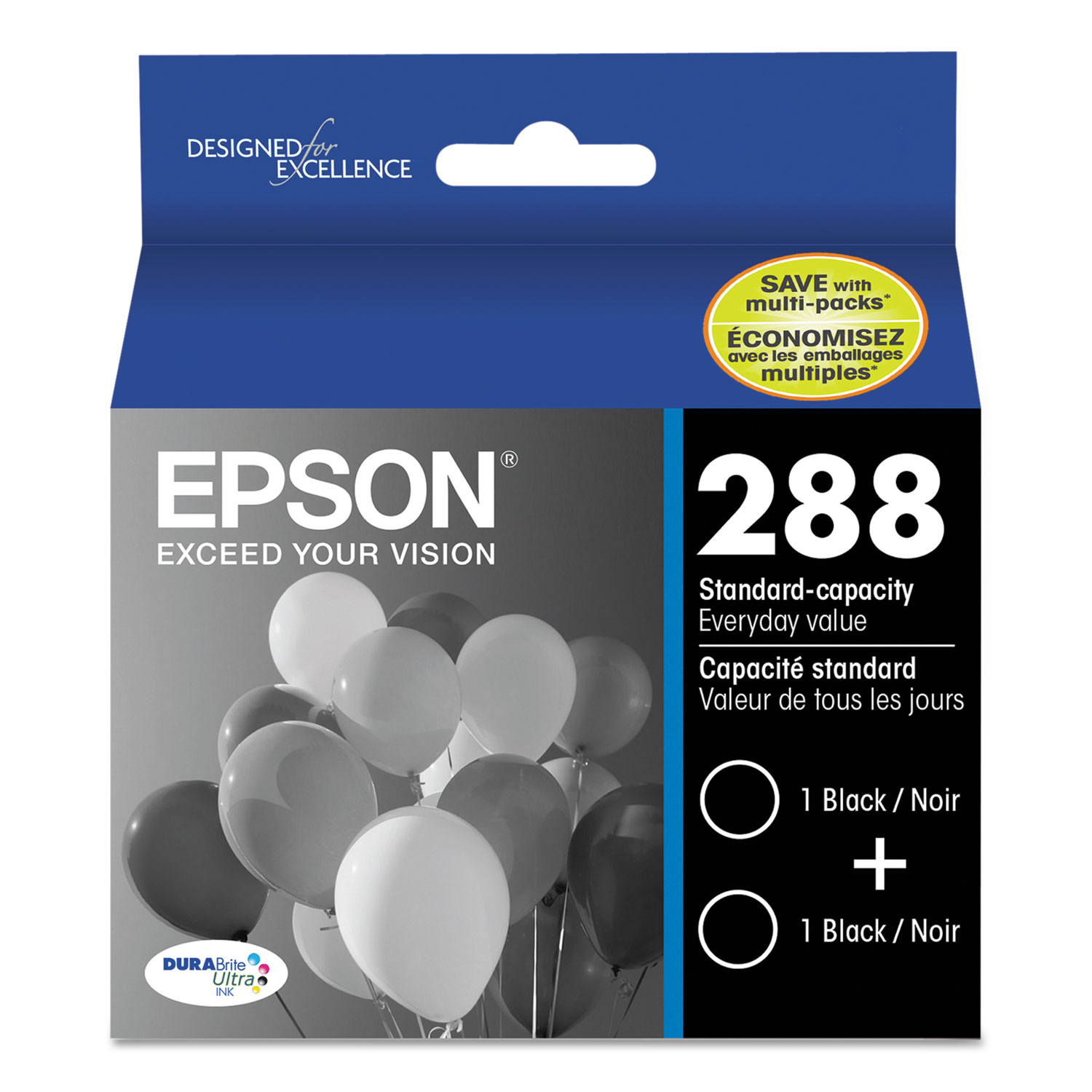  Epson T288120D2 T288120D2 (288) DURABrite Ultra Ink, Black, 2/PK (EPST288120D2) 
