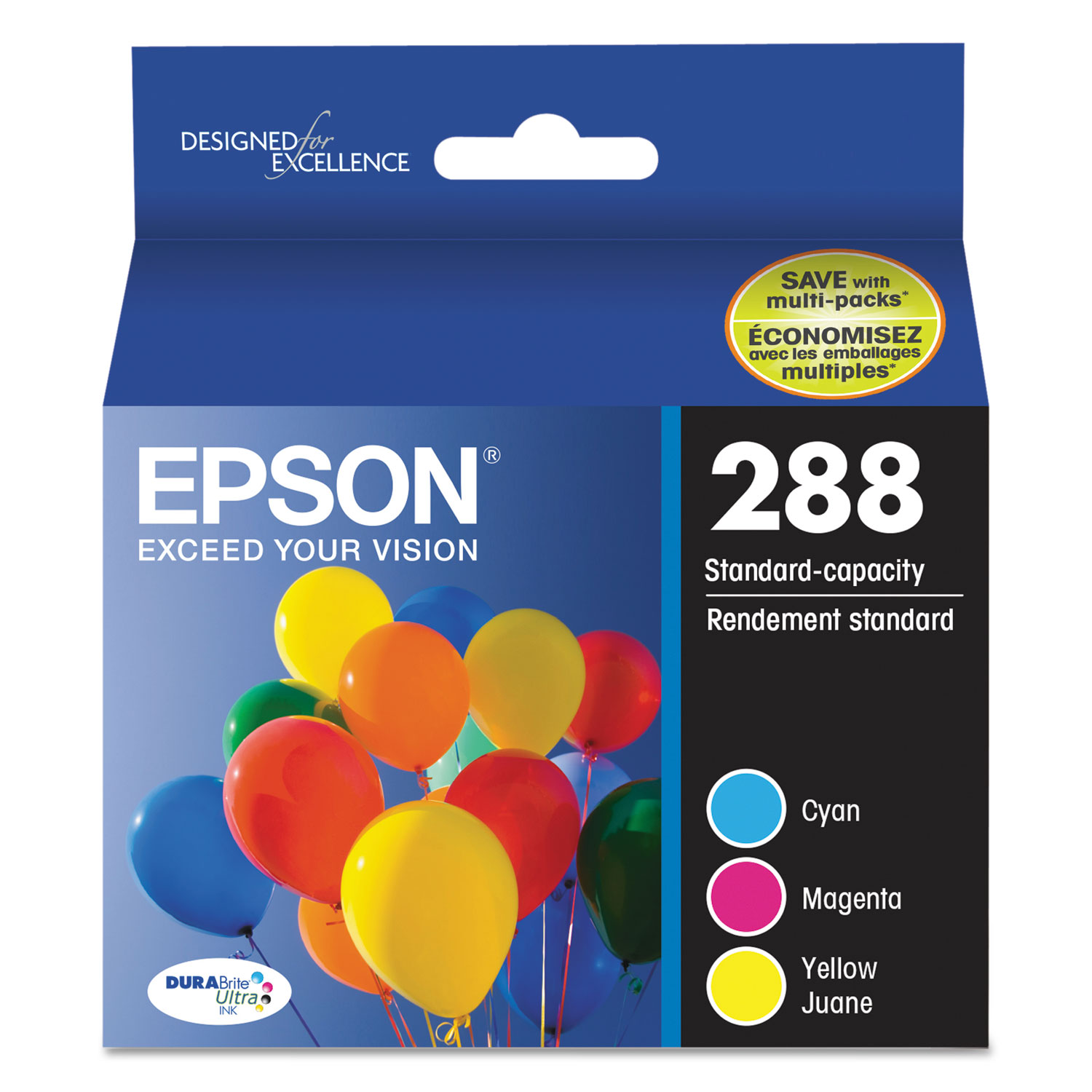  Epson T288520-S T288520S (288) DURABrite Ultra Ink, Cyan/Magenta/Yellow (EPST288520S) 