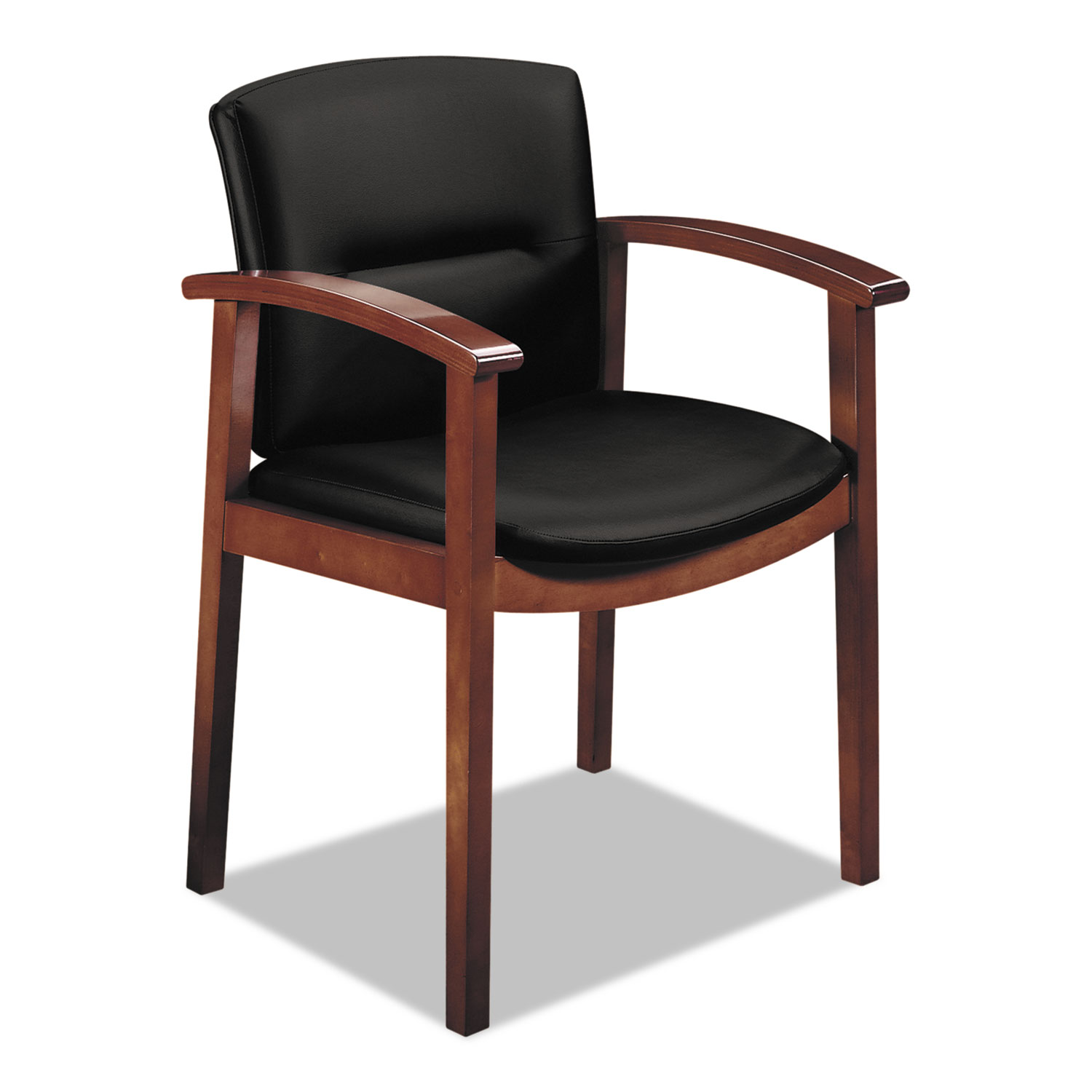  HON H5003.N.UR10 5000 Series Park Avenue Collection Guest Chair, 23.5 x 22 x 34, Black Seat/Black Back, Mahogany Base (HON5003NUR10) 
