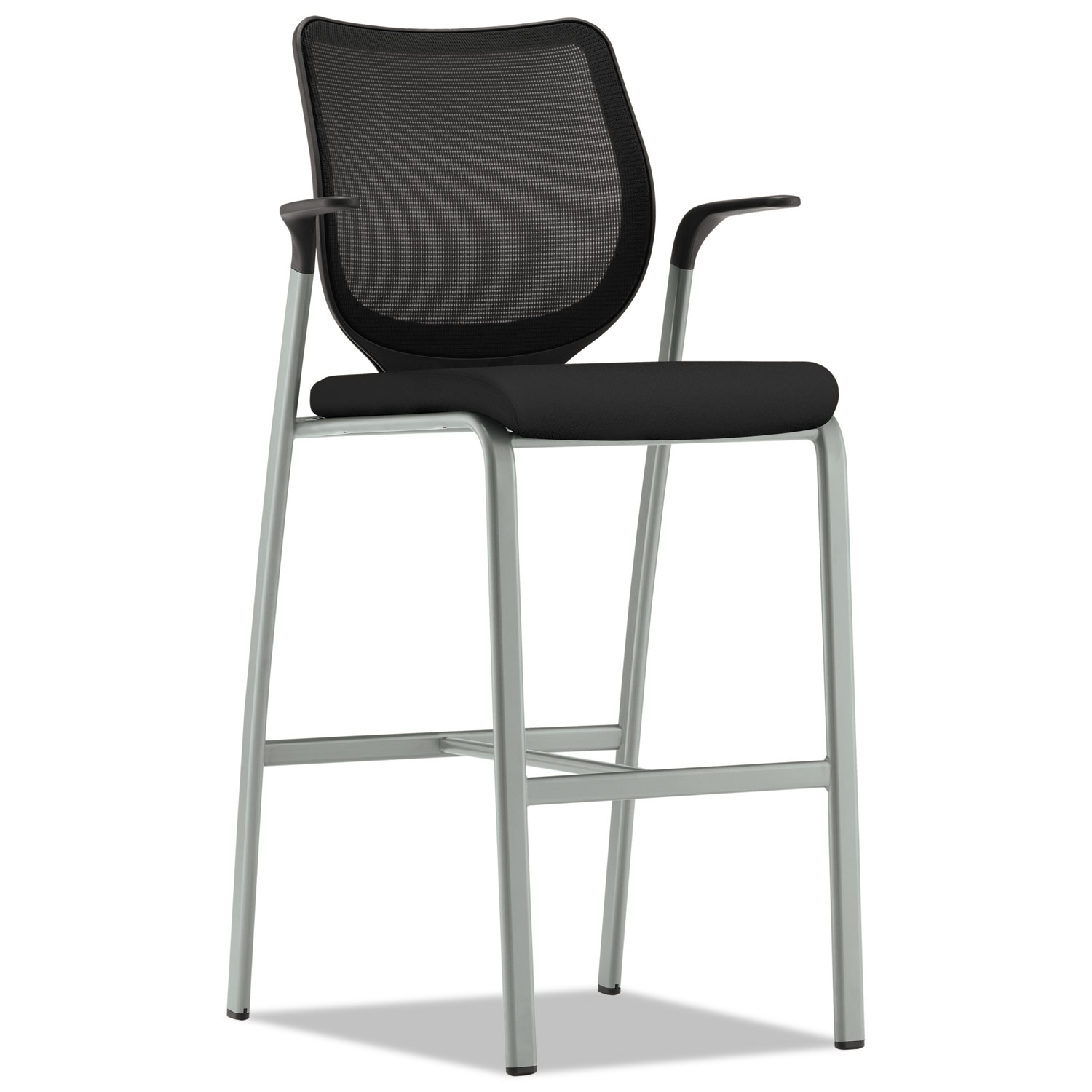 Nucleus Series Cafe-Height Stool with ilira-Stretch M4 Back, Supports Up to  300 lb, Black Seat/Back, Platinum Base - Office Express Office Products