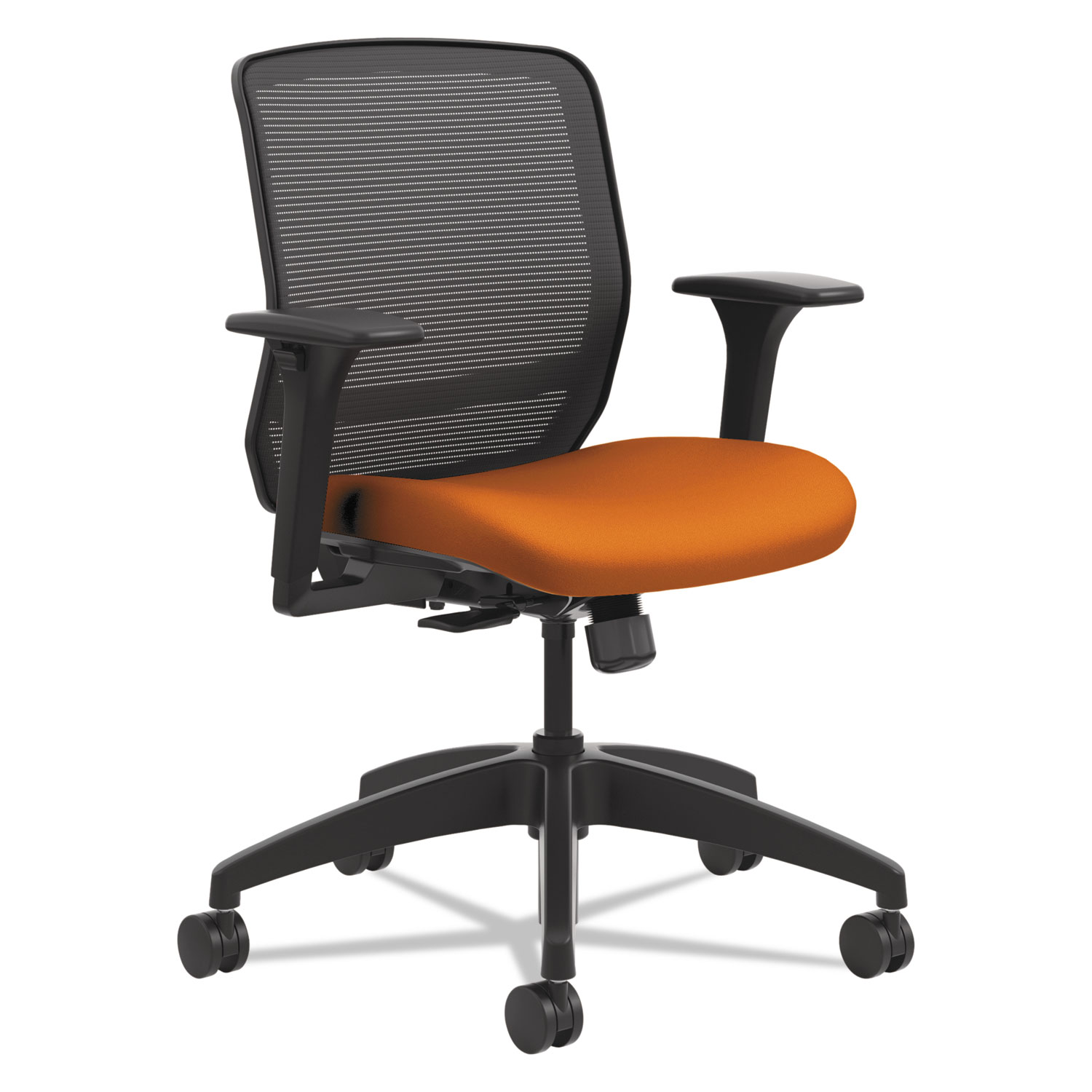  HON HQTMM.Y0.A.H.IM.CU47.SB Quotient Series Mesh Mid-Back Task Chair, Supports up to 300 lbs., Apricot Seat/Black Back, Black Base (HONQTMMY1ACU47) 