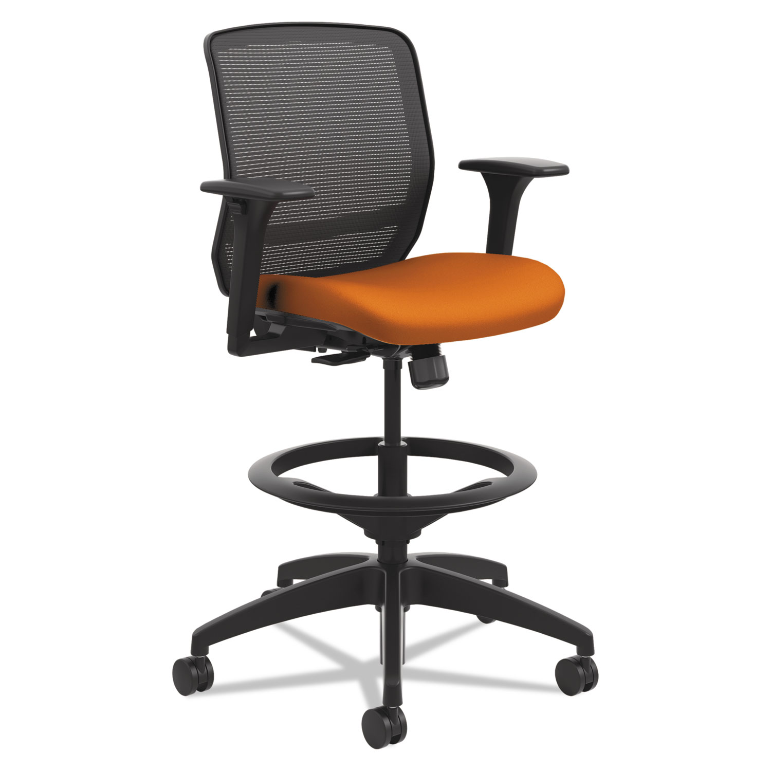  HON HQTSM.Y0.A.H.IM.CU47.SB Quotient Series Mesh Mid-Back Task Stool, 33 Seat Height, Supports up to 300 lbs., Apricot Seat/Black Back, Black Base (HONQTSMY1ACU47) 