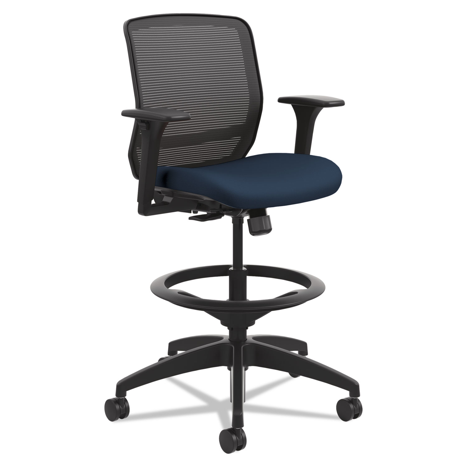  HON HQTSM.Y0.A.H.IM.CU98.SB Quotient Series Mesh Mid-Back Task Stool, 33 Seat Height, Supports up to 300 lbs., Navy Seat/Black Back, Black Base (HONQTSMY1ACU98) 