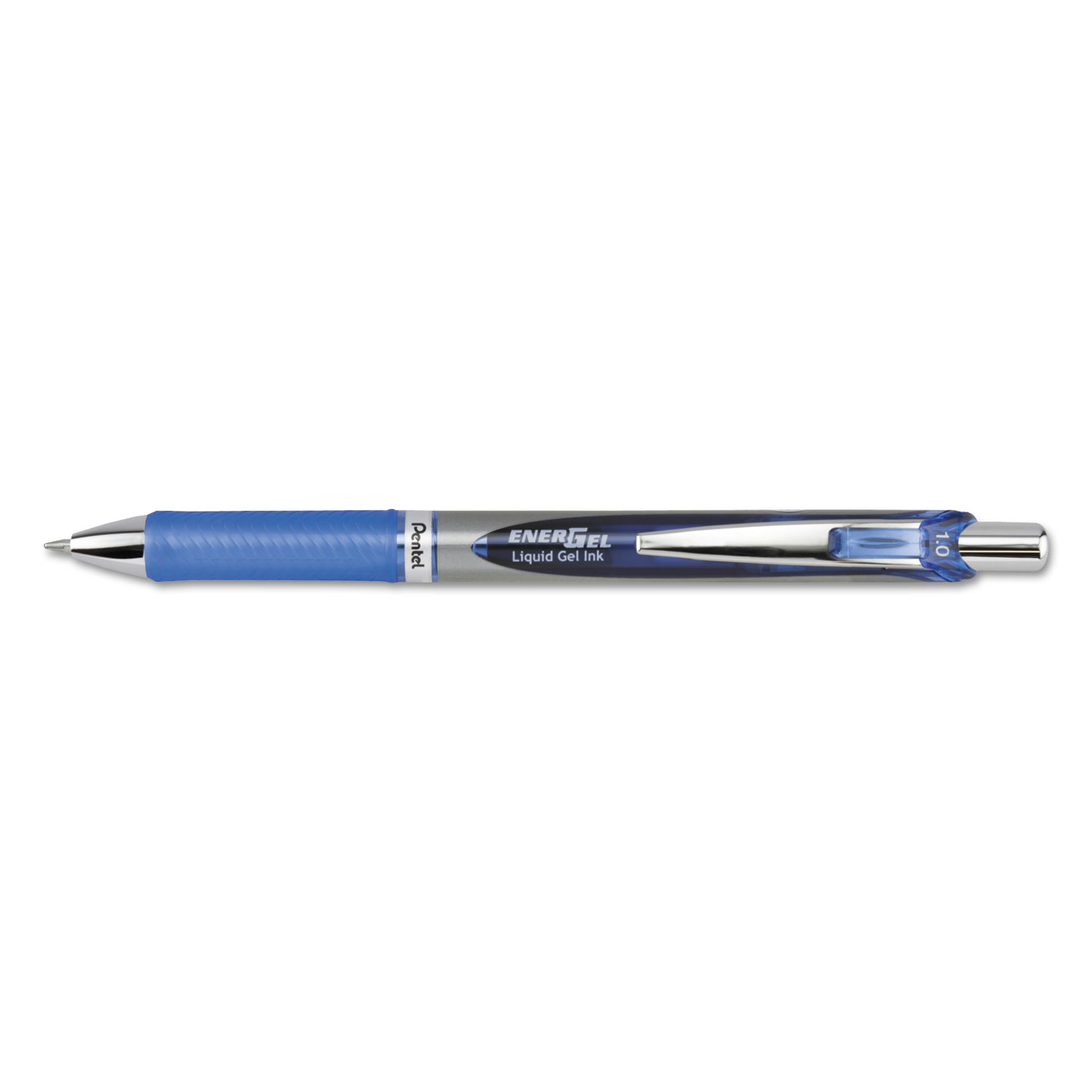 EnerGel RTX Retractable Liquid Gel Pen, 1 mm, Black/Gray Barrel, Blue Ink