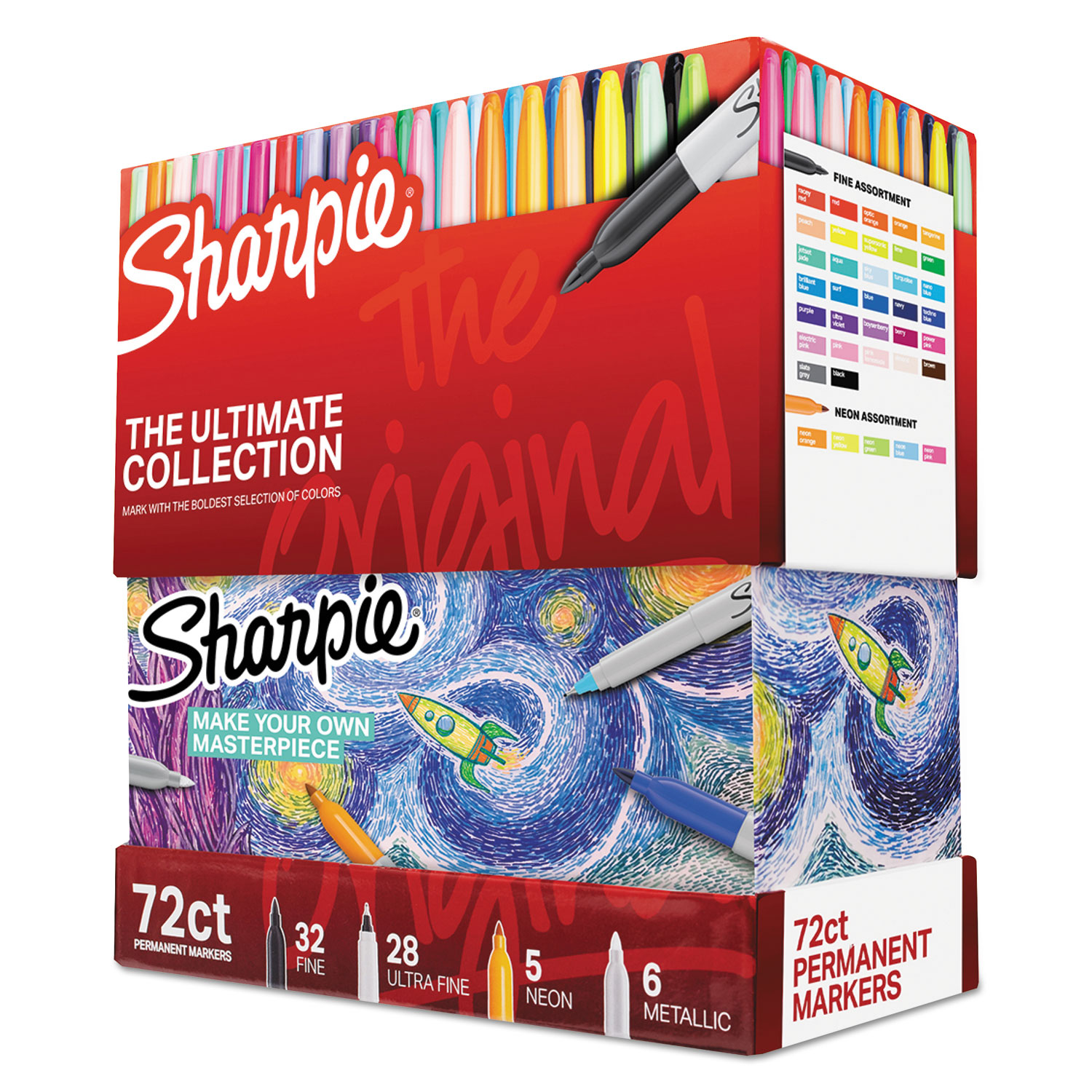  Sharpie 1983254 Permanent Markers Ultimate Collection, Assorted Tips, Assorted Colors, 72/Set (SAN1983254) 