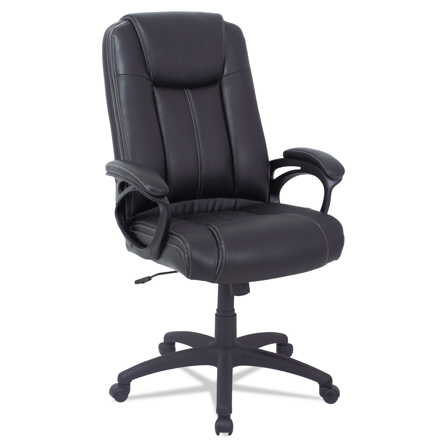  Alera ALECC4119F Alera CC Series Executive High Back Leather Chair, Supports up to 275 lbs., Black Seat/Black Back, Black Base (ALECC4119F) 
