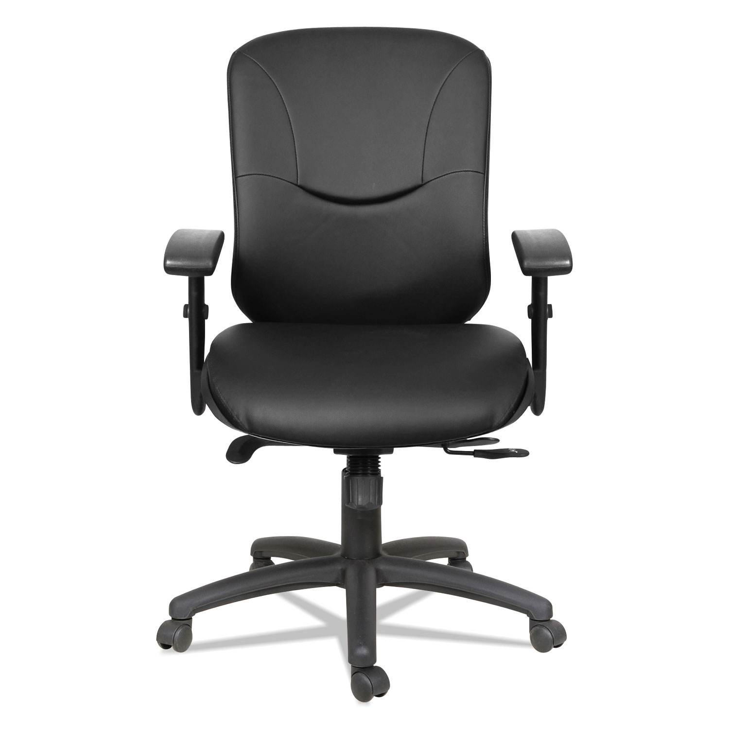 Eon Series Mid-Back Leather Synchro with Seat Slide Chair, Black