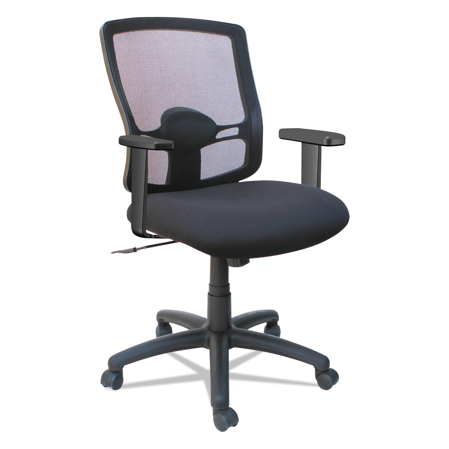  Alera ALEET4017B Alera Etros Series Mesh Mid-Back Petite Swivel/Tilt Chair, Supports up to 275 lbs., Black Seat/Black Back, Black Base (ALEET4017B) 