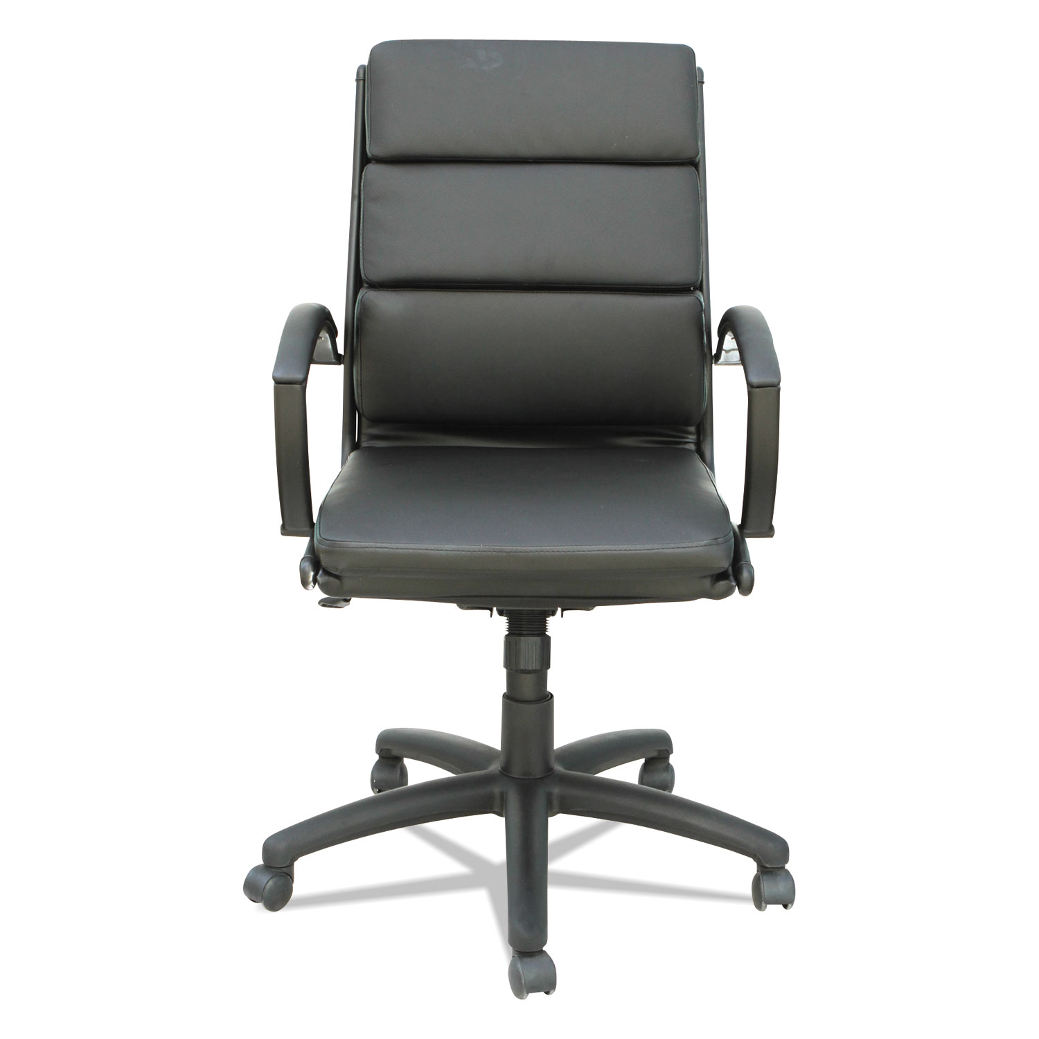 Alera Neratoli Mid-Back Slim Profile Chair, Supports up to 275 lbs., Black Seat/Black Back, Black Base