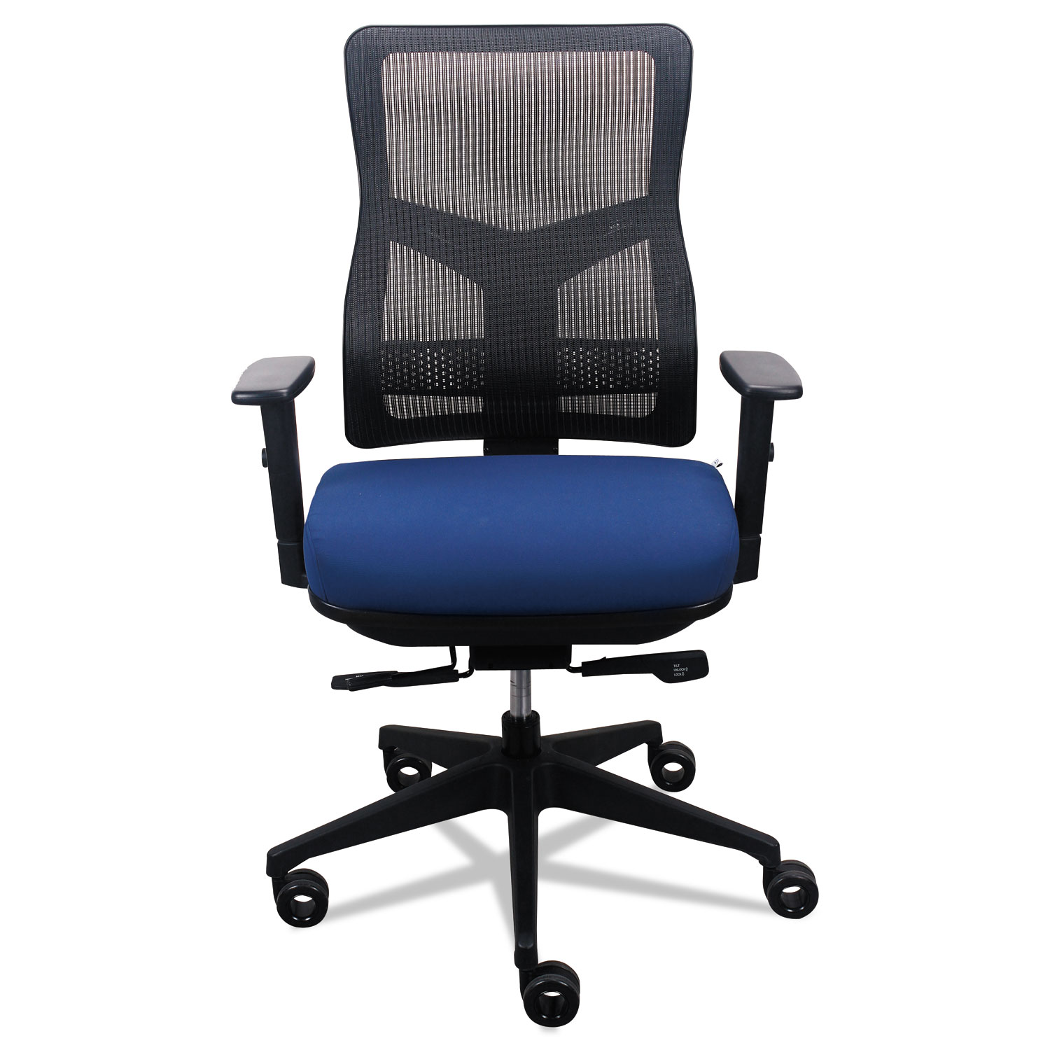 200 Mesh-Back Multifunction Chair, Navy Fabric Seat/Black Mesh Back