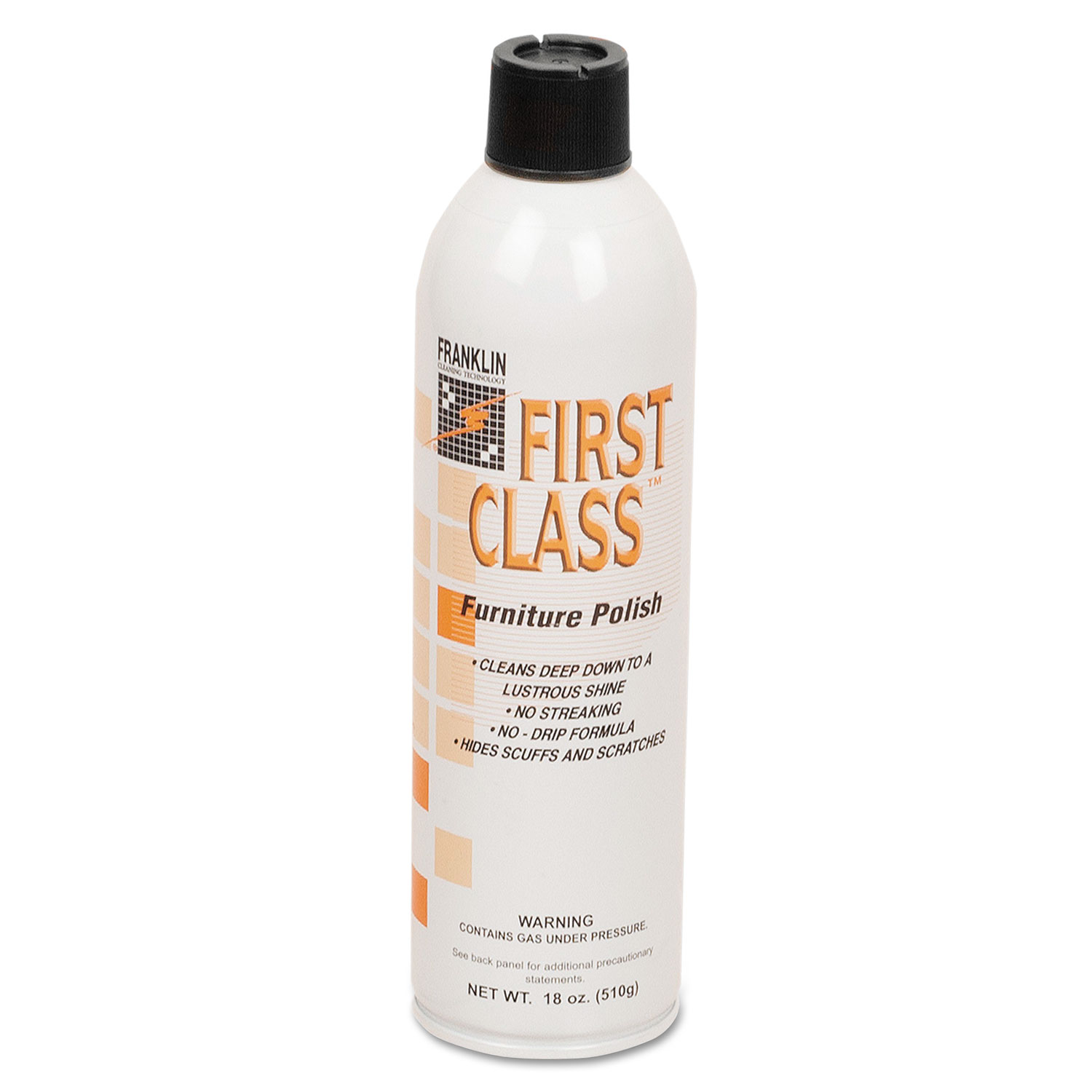  Franklin Cleaning Technology F801015 First Class Furniture Polish, Floral Scent, 18 oz Aerosol Can, 12/Carton (FKLF801015) 