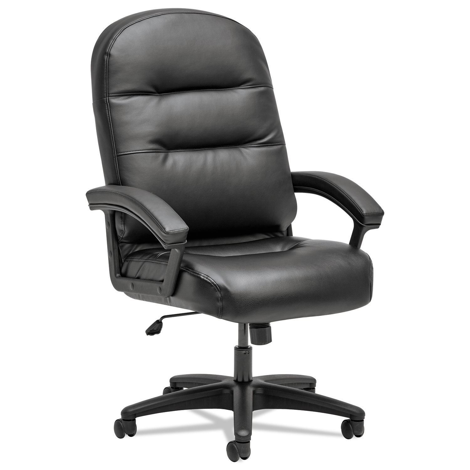 Pillow-Soft 2090 Series Executive High-Back Swivel/Tilt Chair, Black, Leather