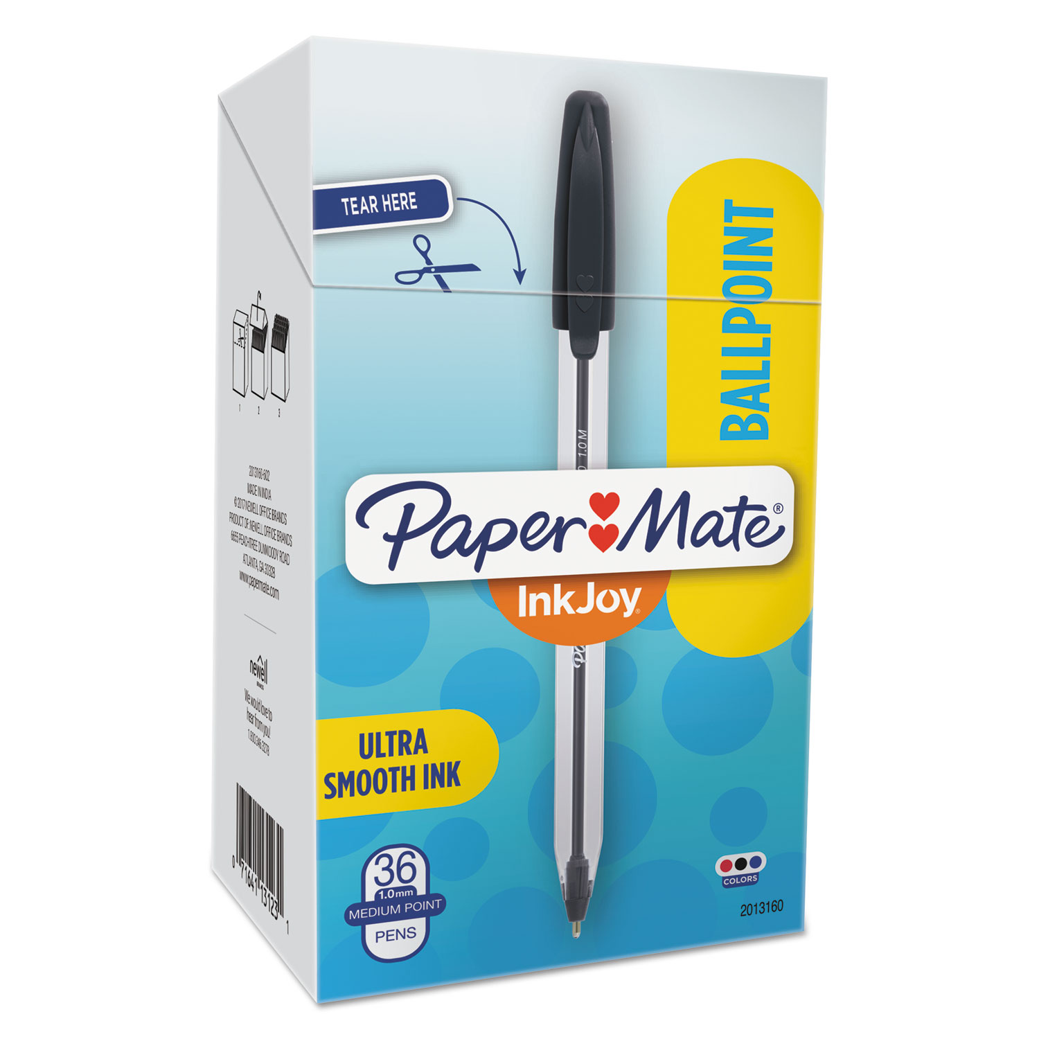  Paper Mate 2013160 InkJoy 50ST Stick Ballpoint Pen, Medium 1mm, Assorted Ink/Barrel, 36/Pack (PAP2013160) 