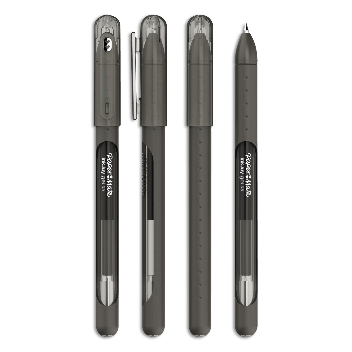  Paper Mate 2023000 InkJoy Stick Gel Pen, Fine 0.5mm, Black Ink/Barrel, Dozen (PAP2023000) 