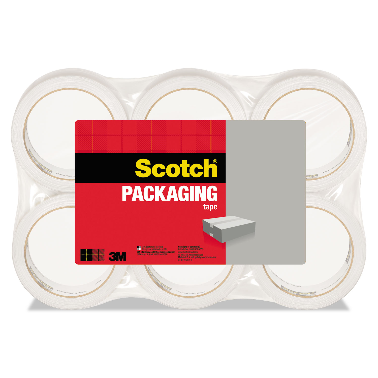  Scotch 3350L-6 3350 General Purpose Packaging Tape, 3 Core, 1.88 x 109 yds, Clear, 6/Pack (MMM3350L6) 