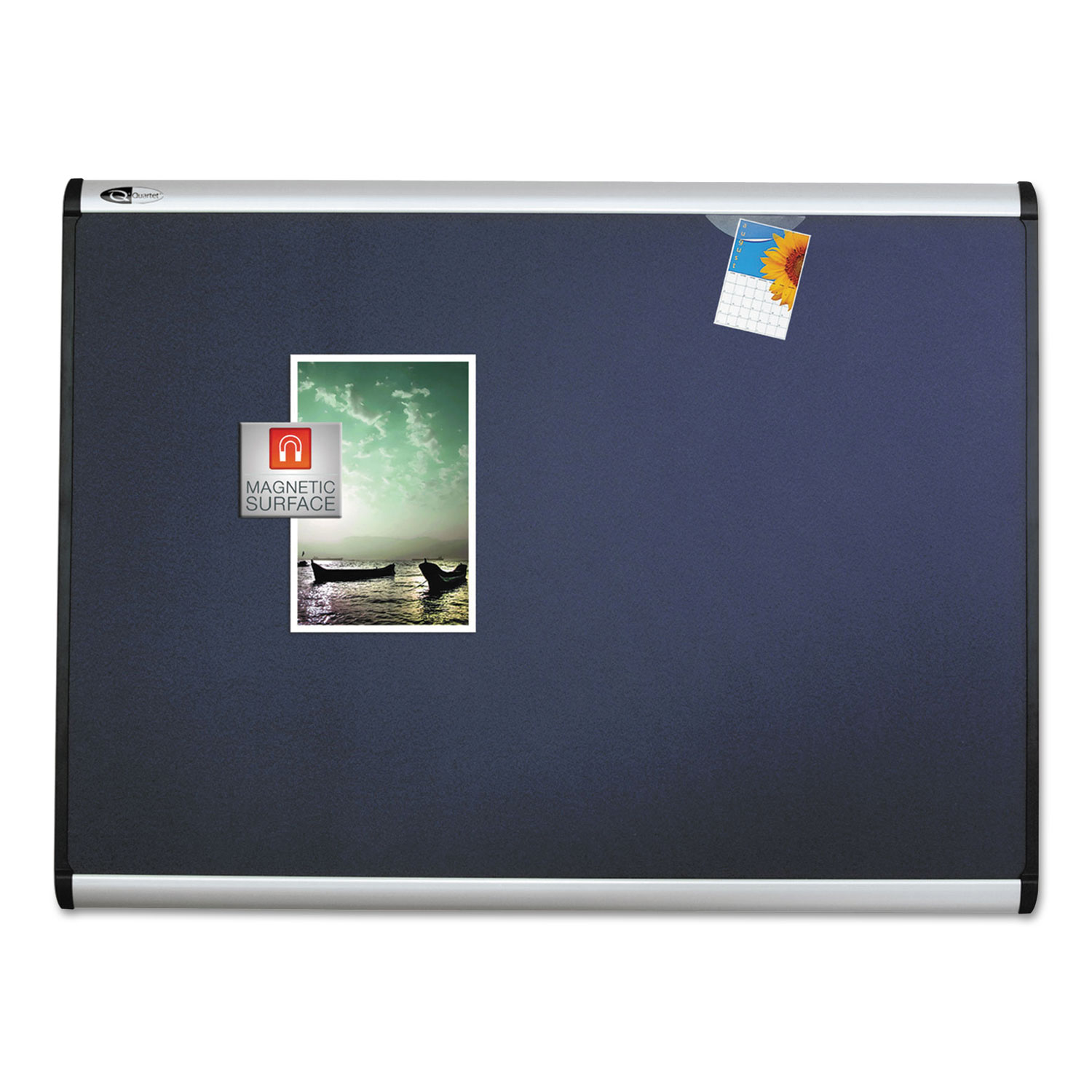 Prestige Plus Magnetic Fabric Bulletin Board, 48 x 36, Aluminum Frame