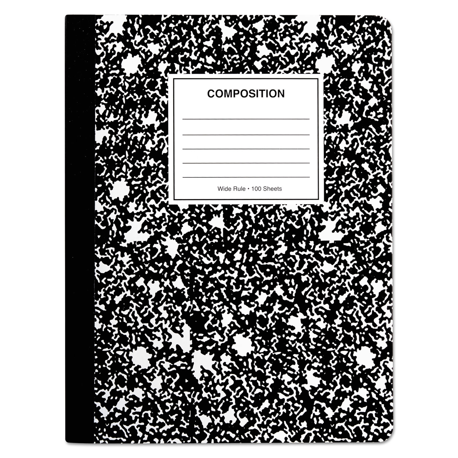 Quad Rule Composition Book., Quadrille Rule, 7.5 x 9.75, 1 Subject, Black, 6/PK