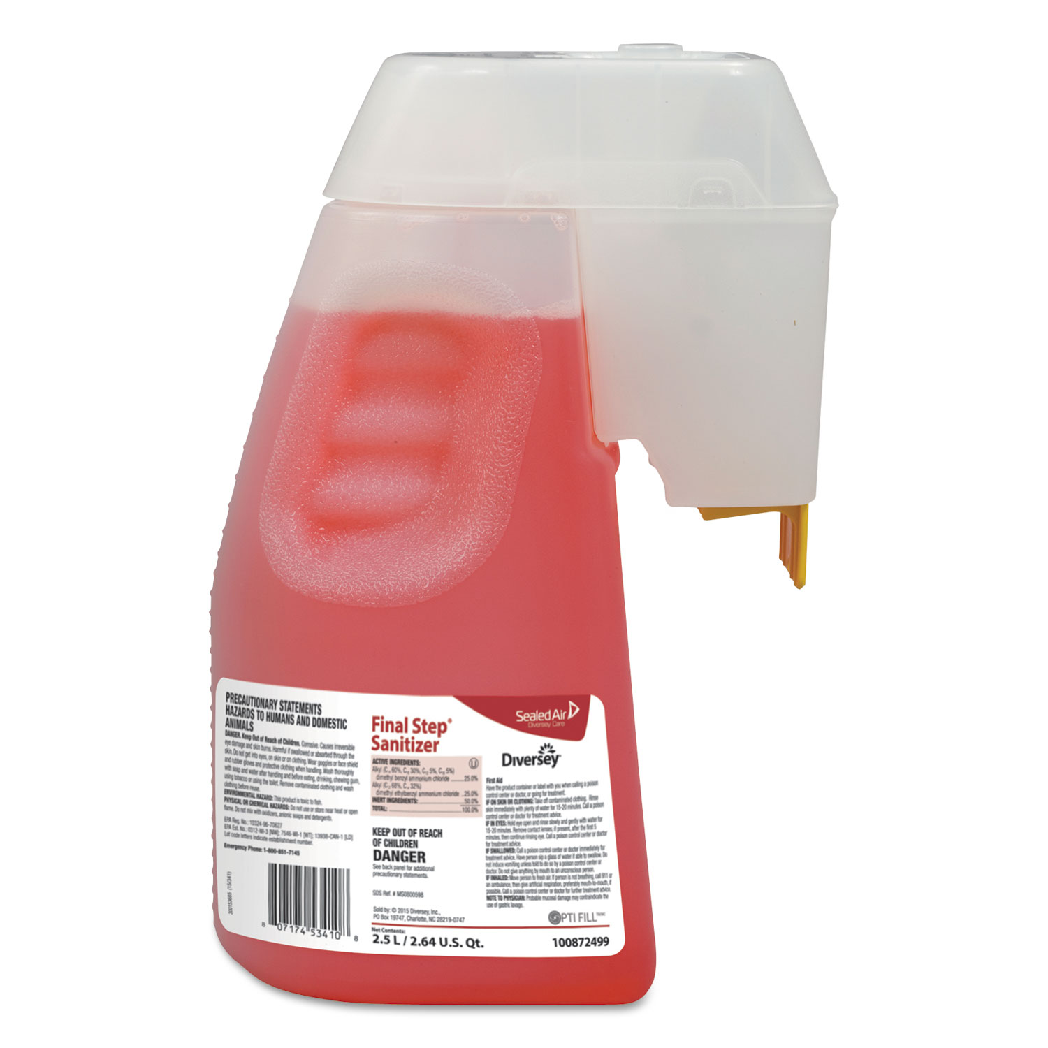 Diversey 100872499 Final Step Sanitizer, Liquid, 2.5 L (DVO100872499) 