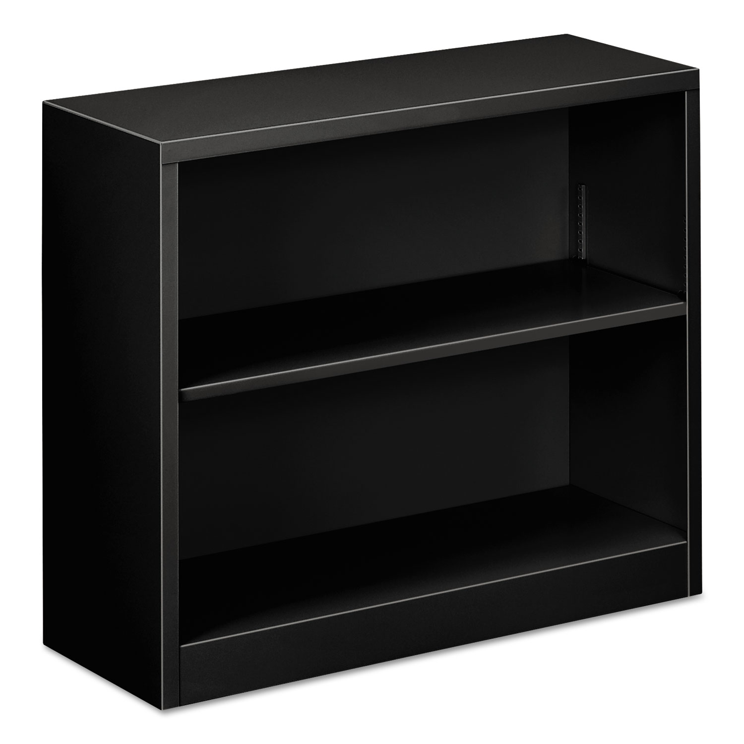 Steel Bookcase, 2-Shelf, 34.5w x 12.63d x 29h, Black