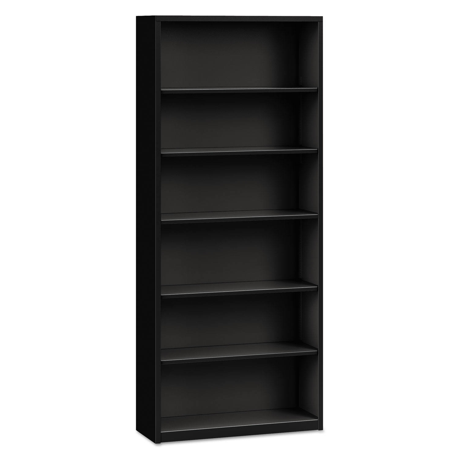  Alera ALEBCM68235BL Steel Bookcase, 6-Shelf, 34.5w x 12.63d x 81.13h, Black (ALEBCM68235BL) 