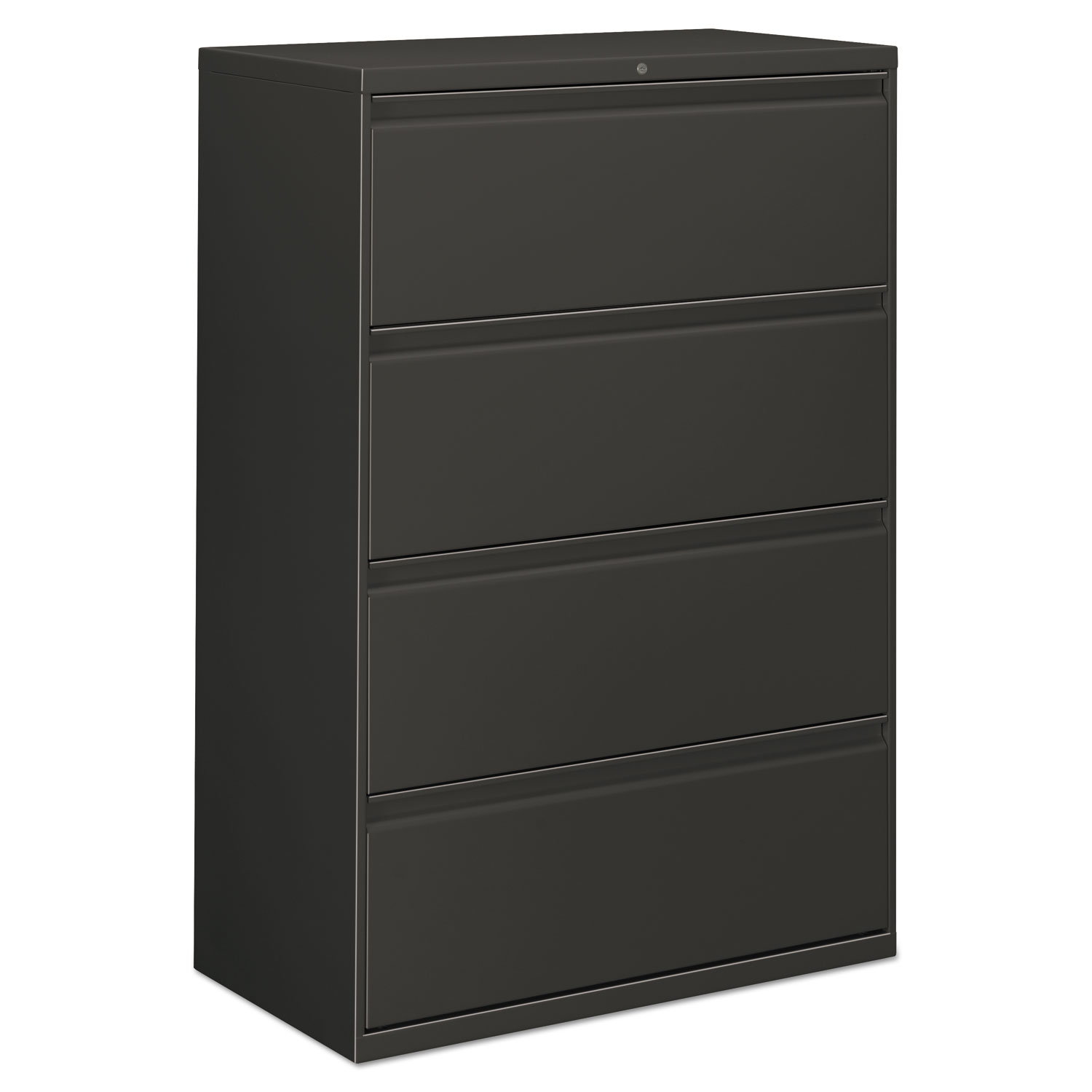 Lateral File, 4 Drawer, 30w x 19.25d x 53.25h, Charcoal