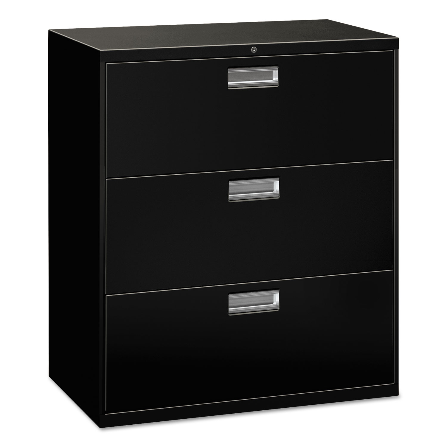 Lateral File, 3 Drawer, 36w x 19.25d x 40.88h, Black