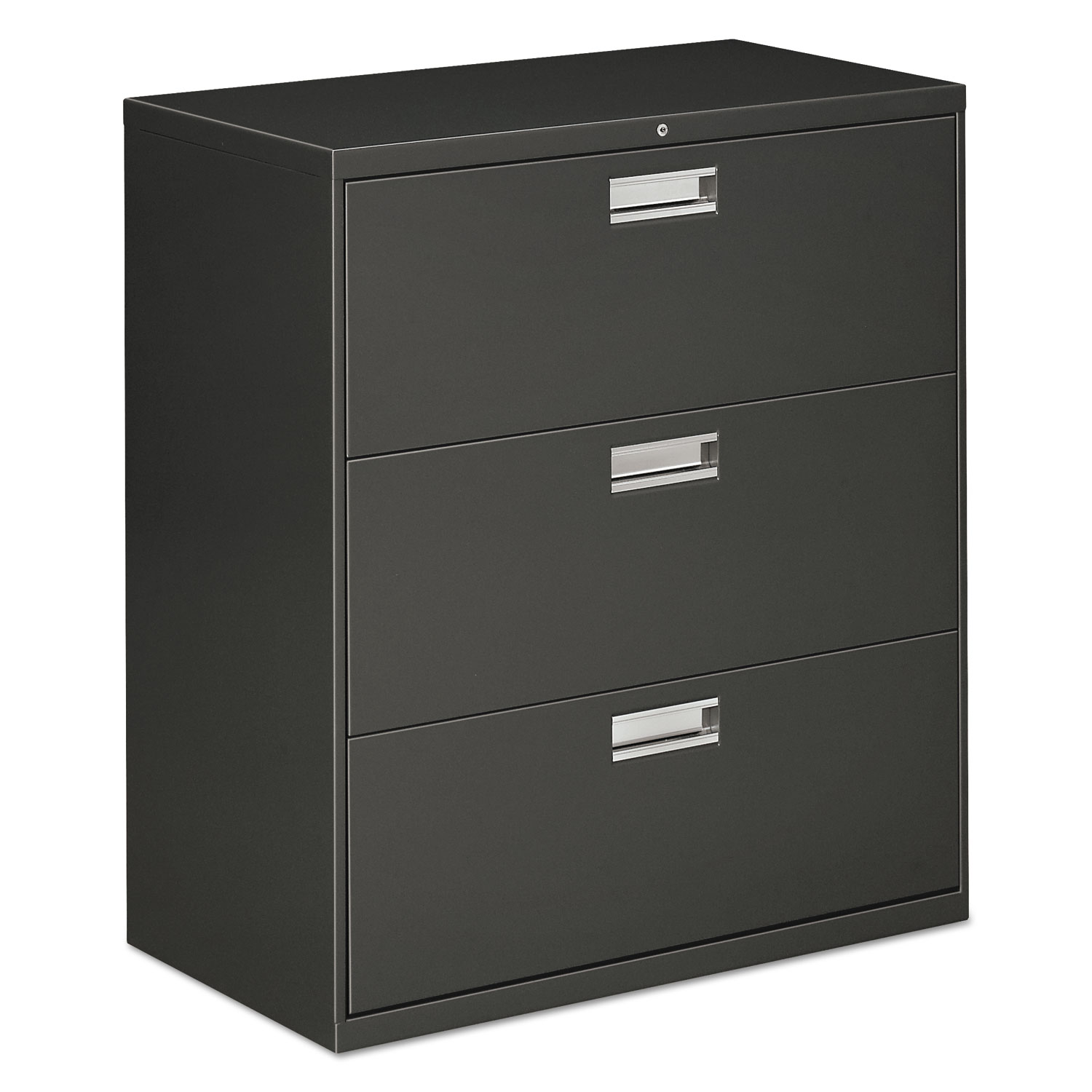 Lateral File, 3 Drawer, 36w x 19.25d x 40.88h, Charcoal