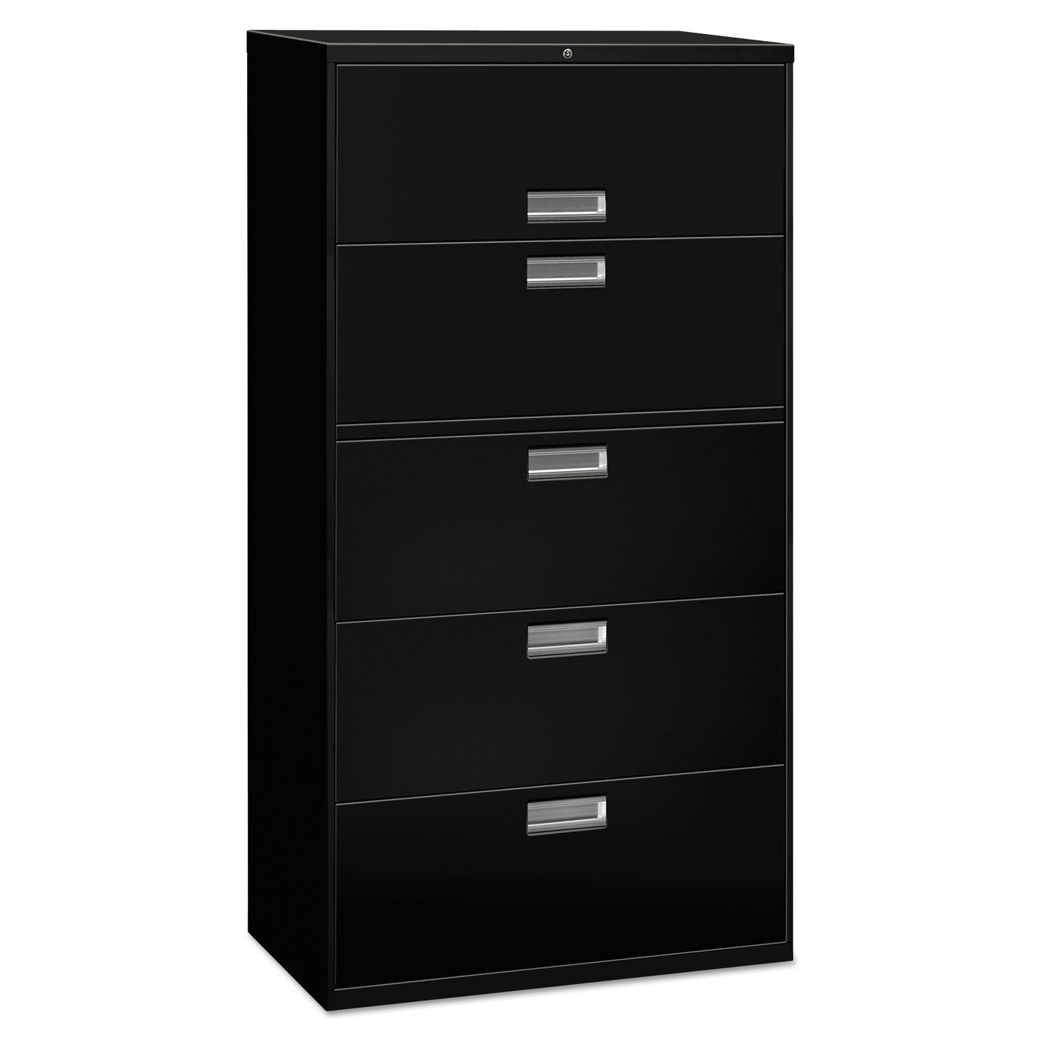 Lateral File, 5 Drawer, 36w x 19.25d x 67h, Black