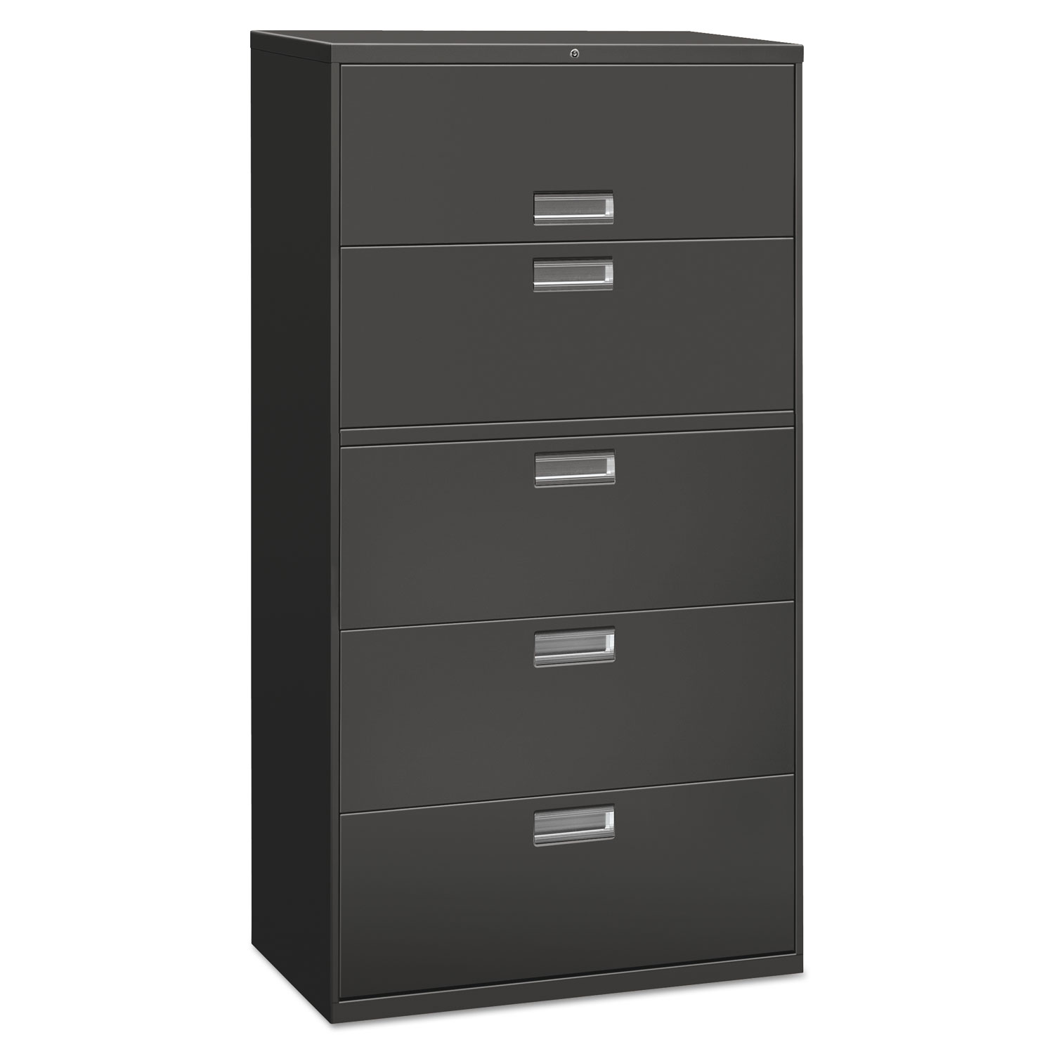 Lateral File, 5 Drawer, 36w x 19.25d x 67h, Charcoal