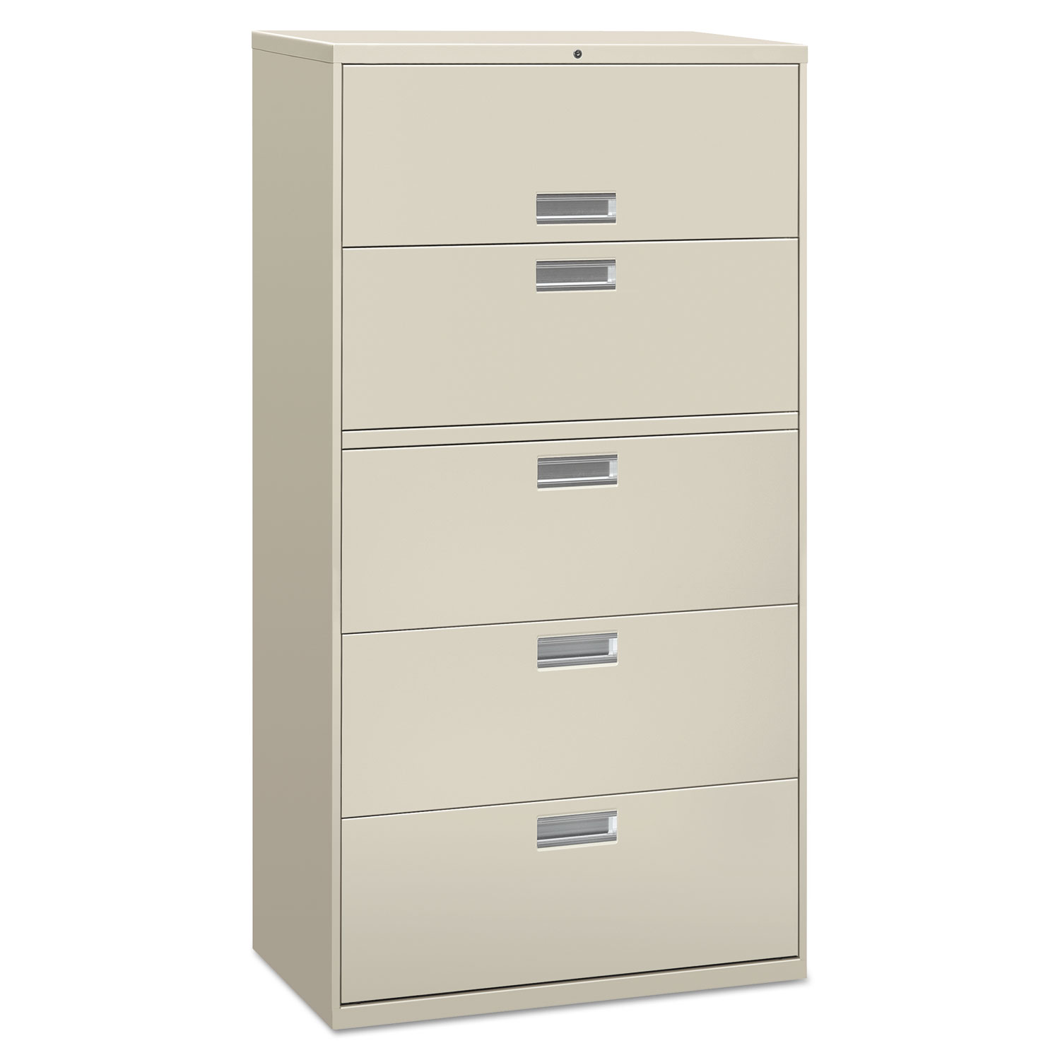Lateral File, 5 Drawer, 36w x 19.25d x 67h, Light Gray
