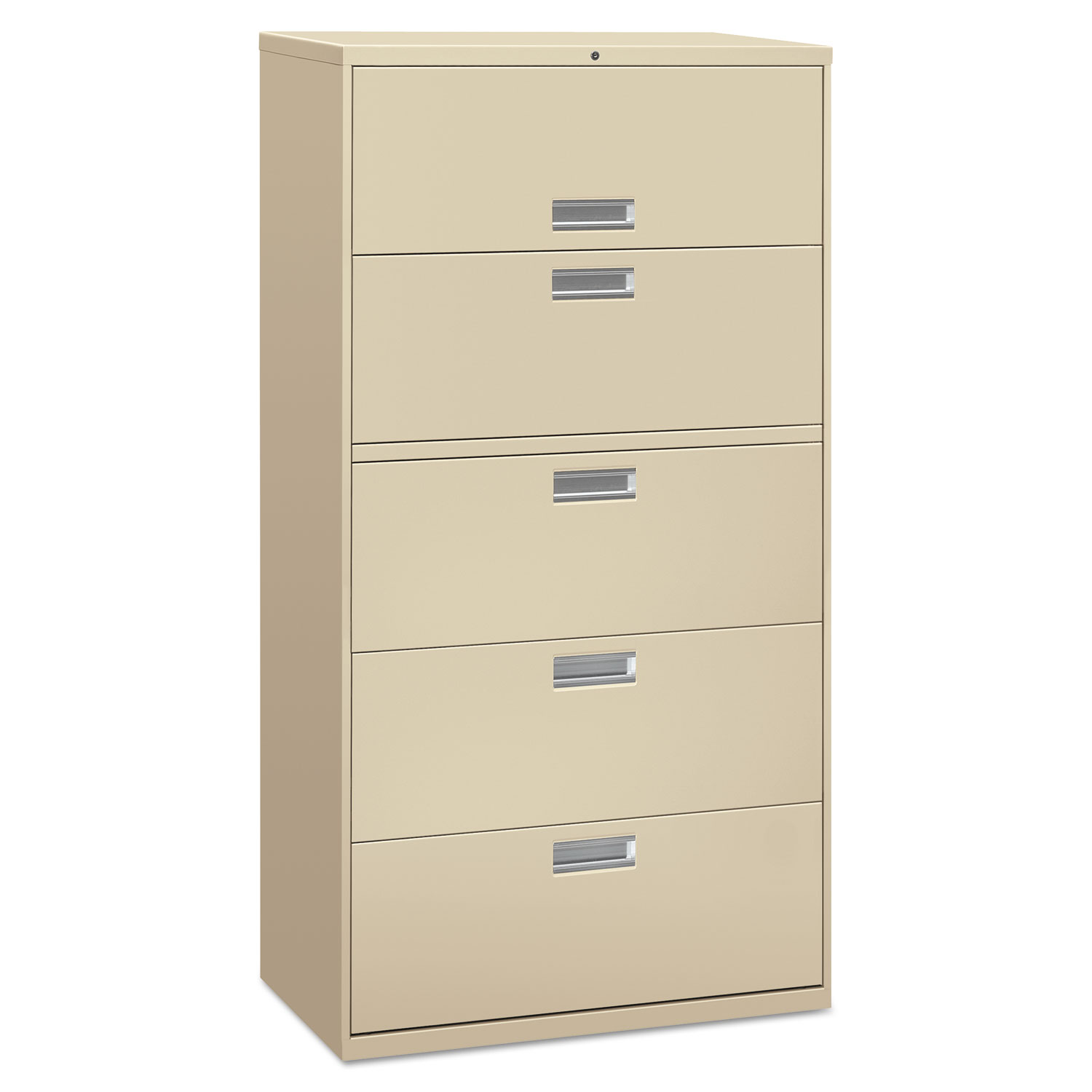 Lateral File, 5 Drawer, 36w x 19.25d x 67h, Putty