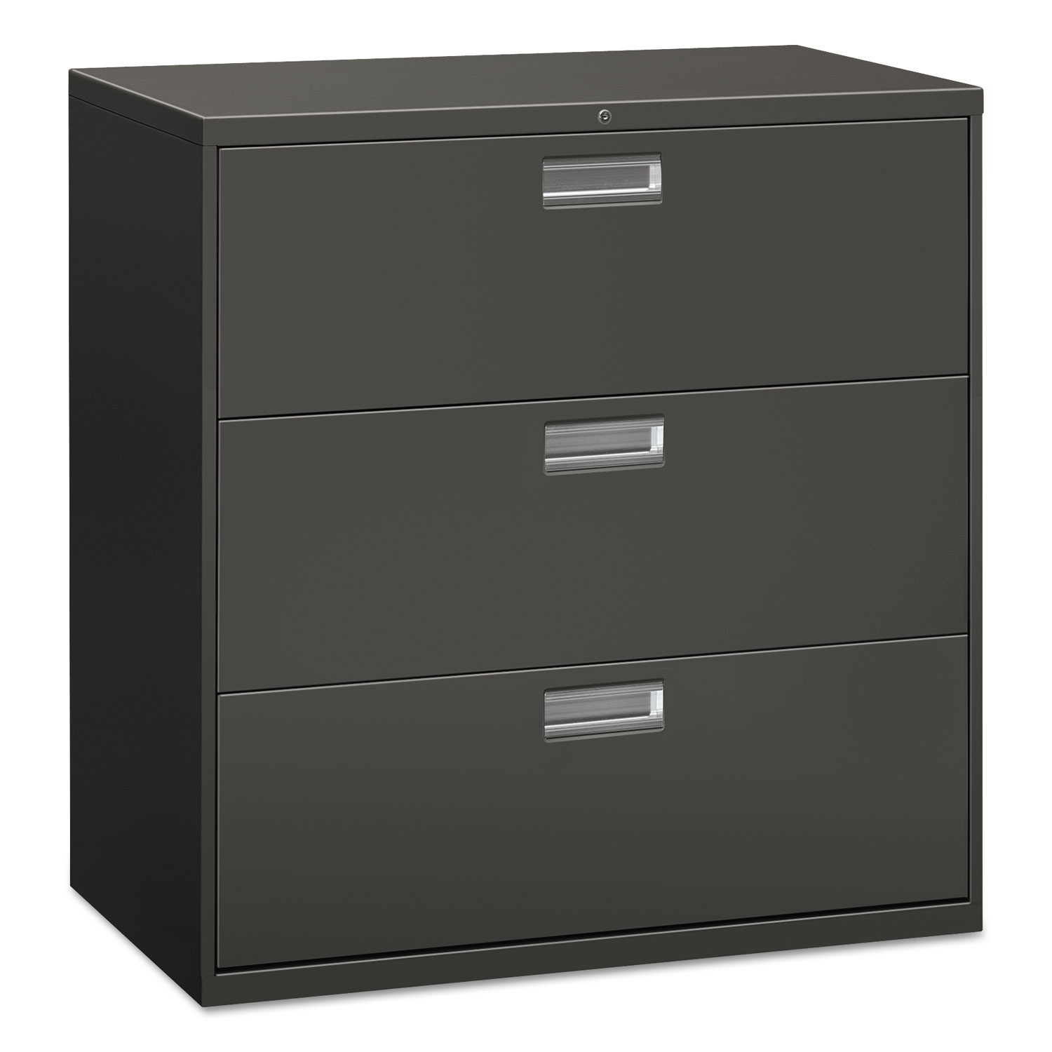 Lateral File, 3 Drawer, 42w x 19.25d x 40.88h, Charcoal